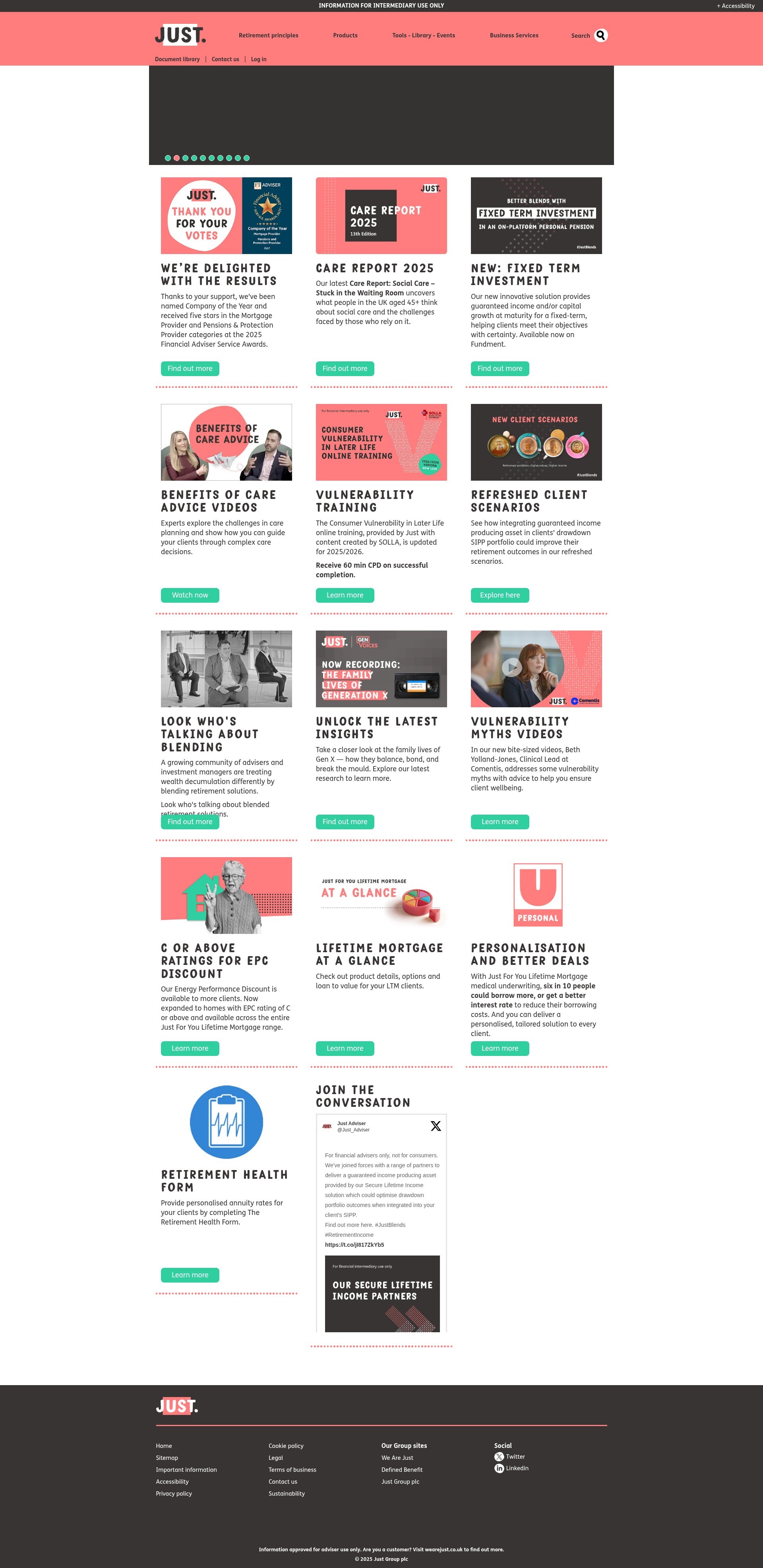 Screenshot of www.justadviser.com