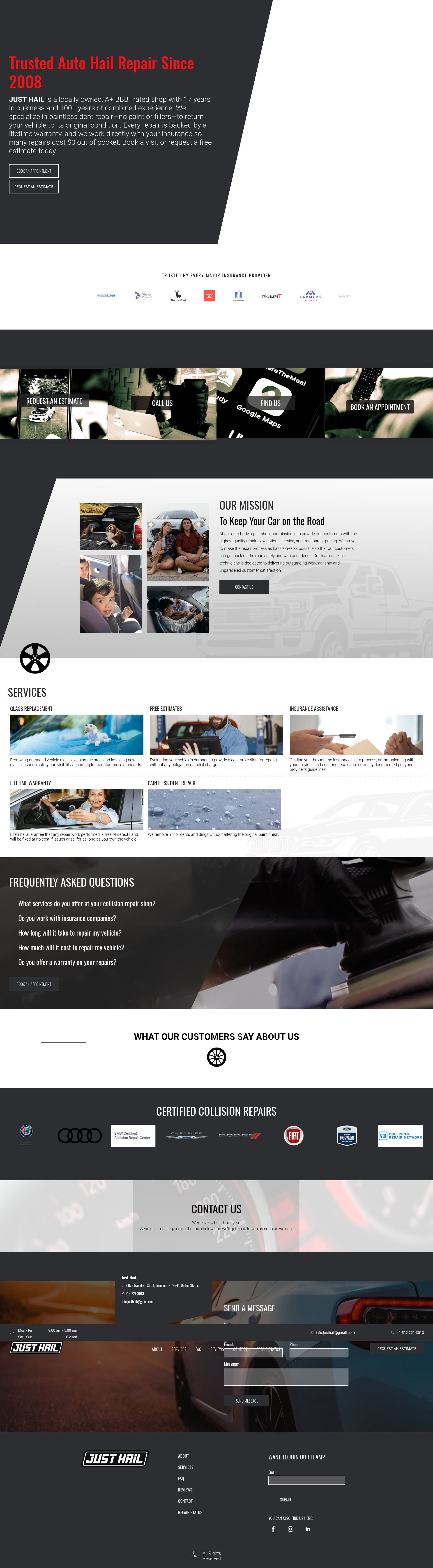 Screenshot of www.justhail.org