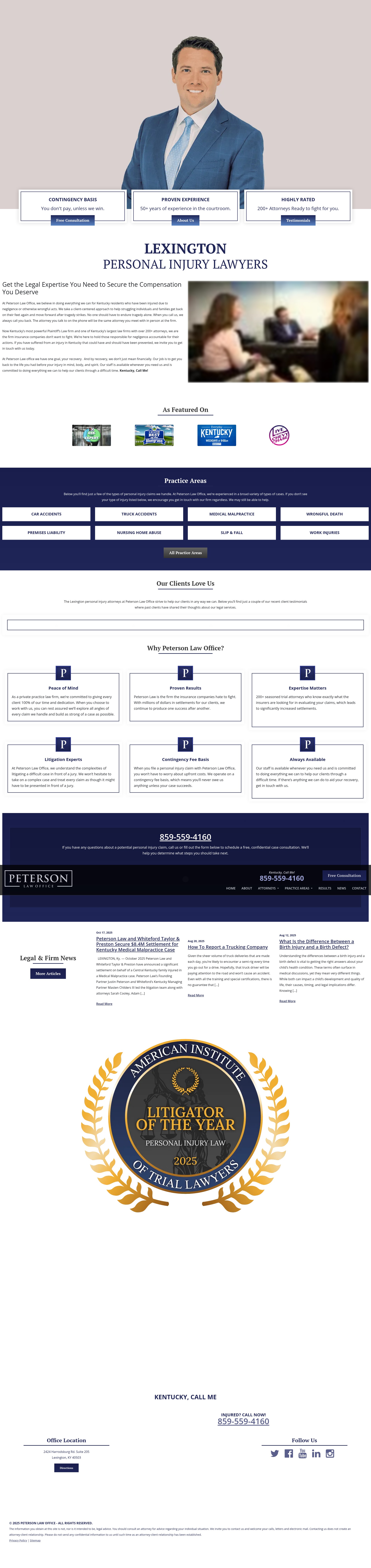 Screenshot of www.justinpetersonlaw.com