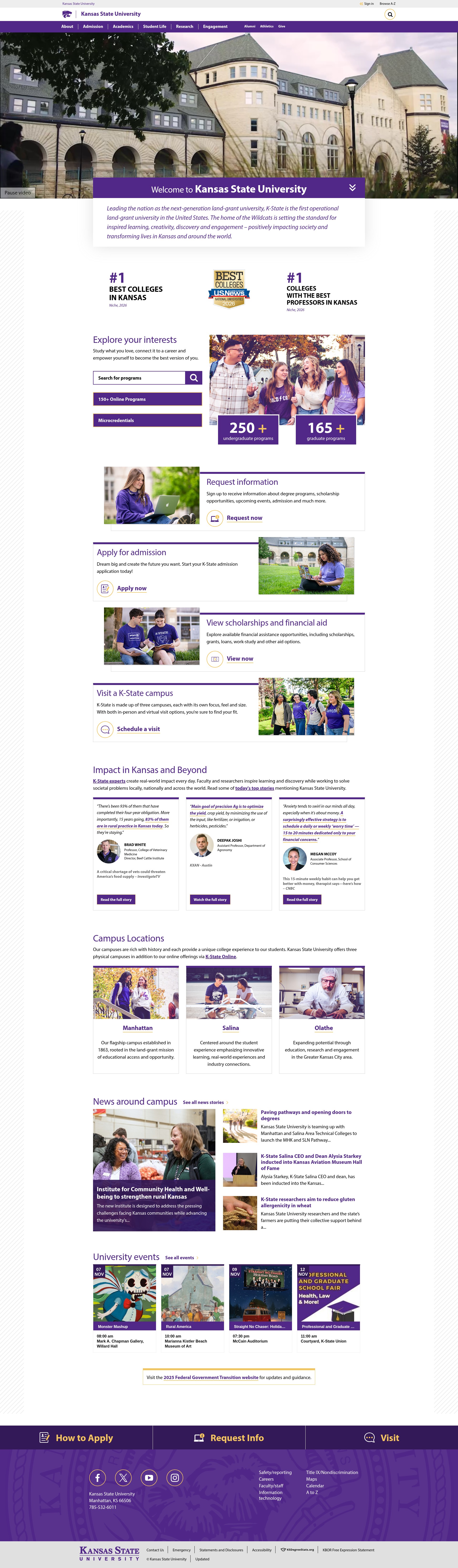 Screenshot of www.k-state.edu