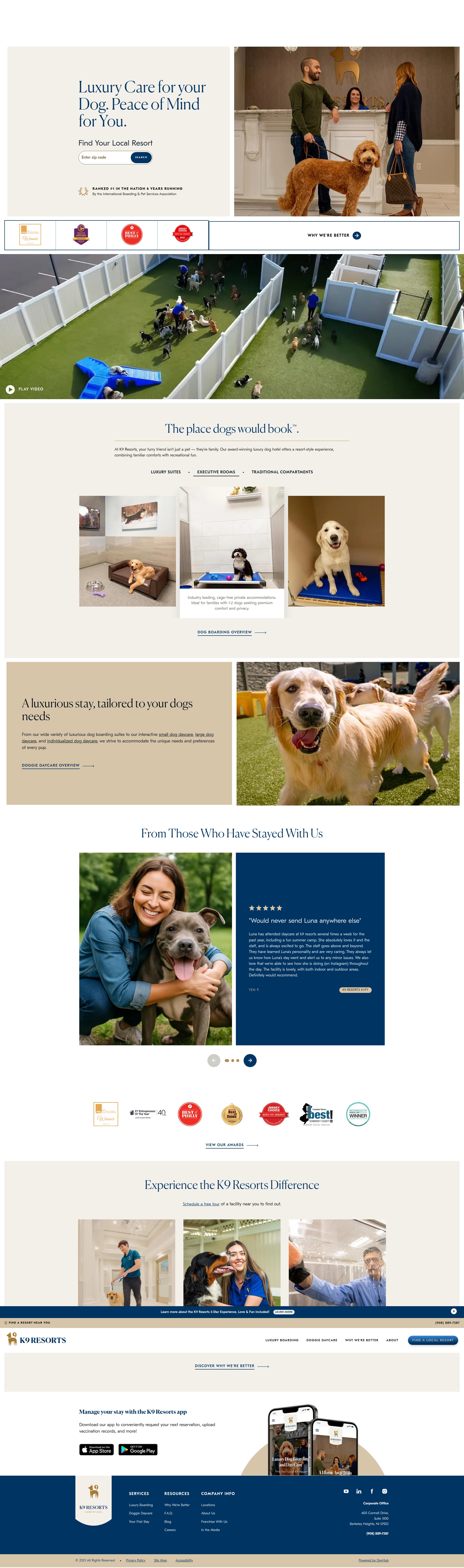 Screenshot of www.k9resorts.com