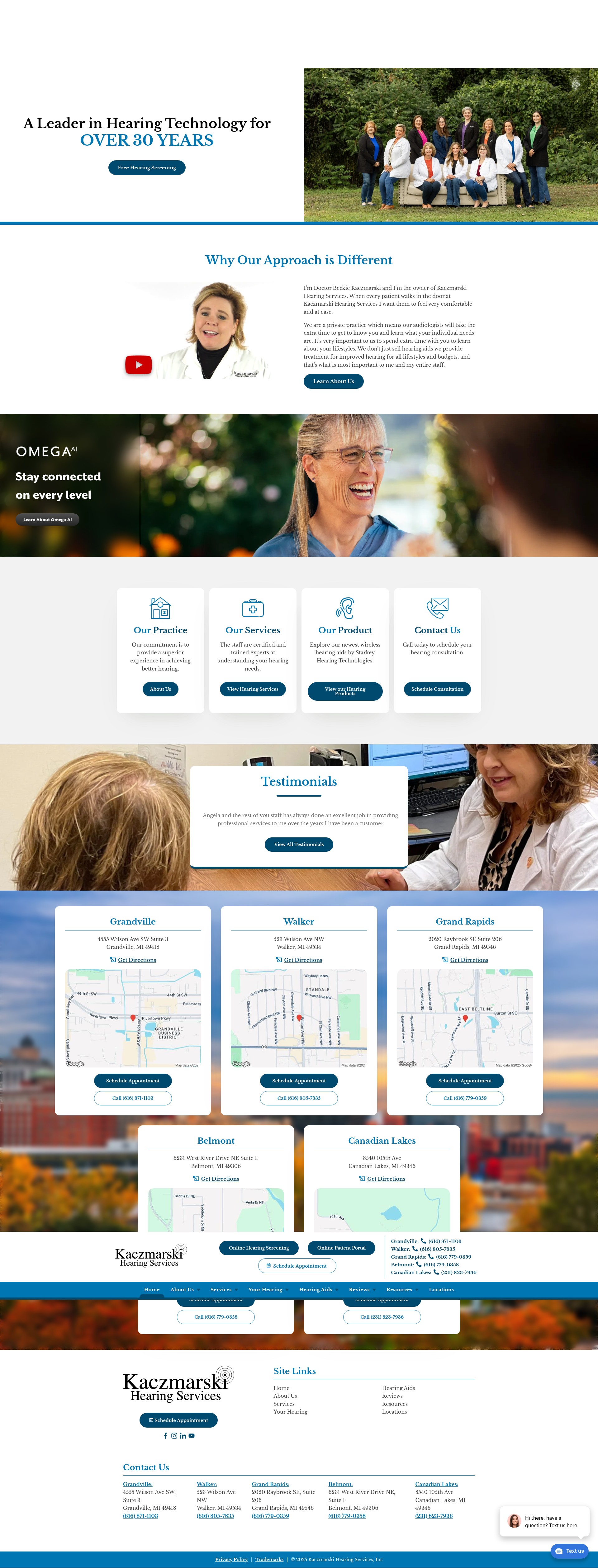 Screenshot of www.kaczmarskihearing.com