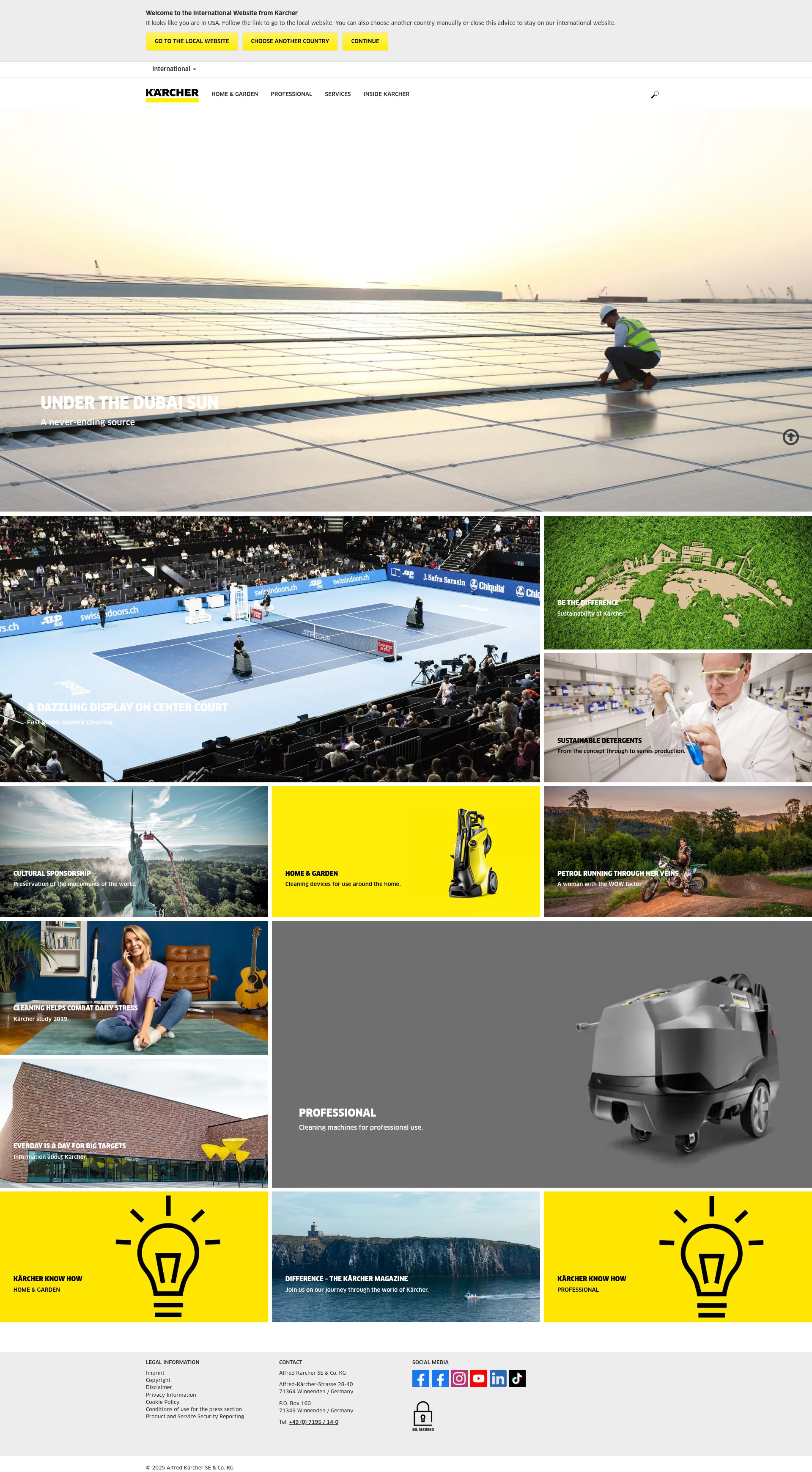 Screenshot of www.kaercher.com