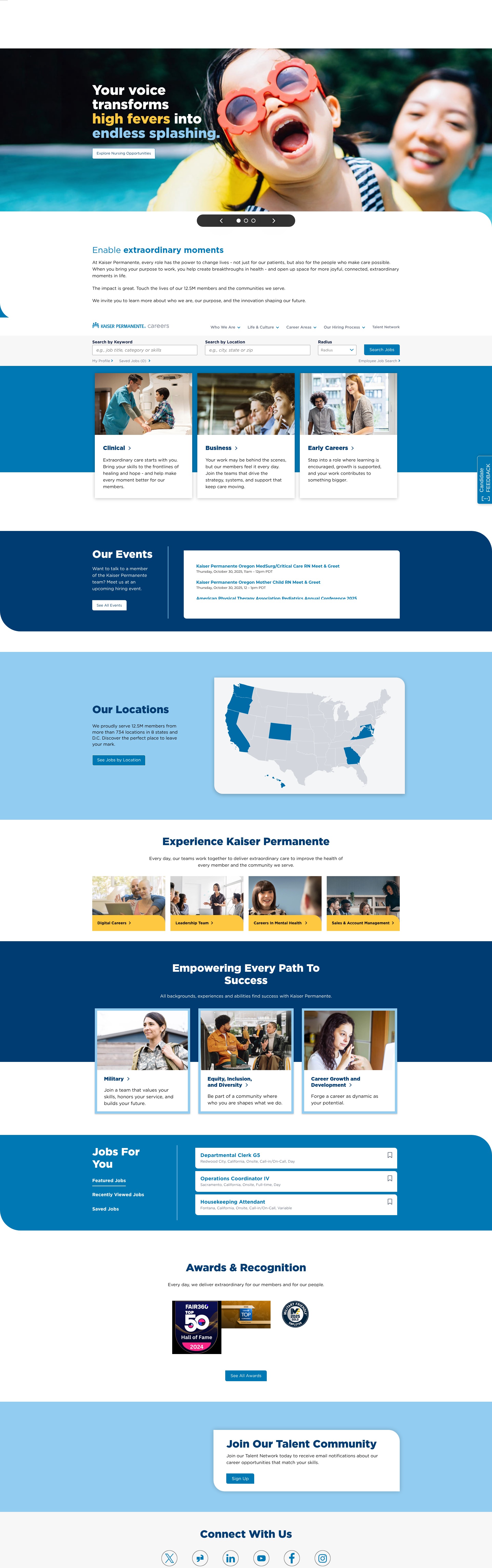 Screenshot of www.kaiserpermanentejobs.org