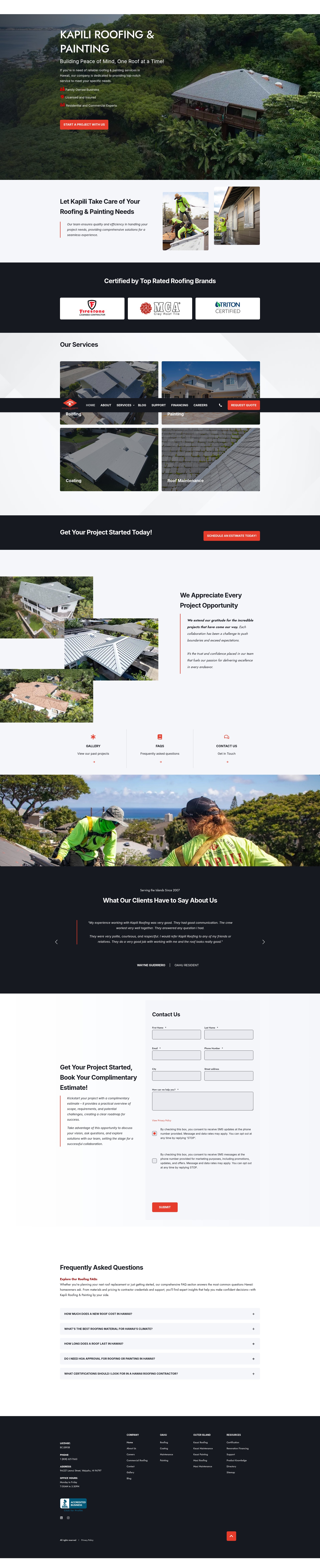 Screenshot of www.kapiliroof.com