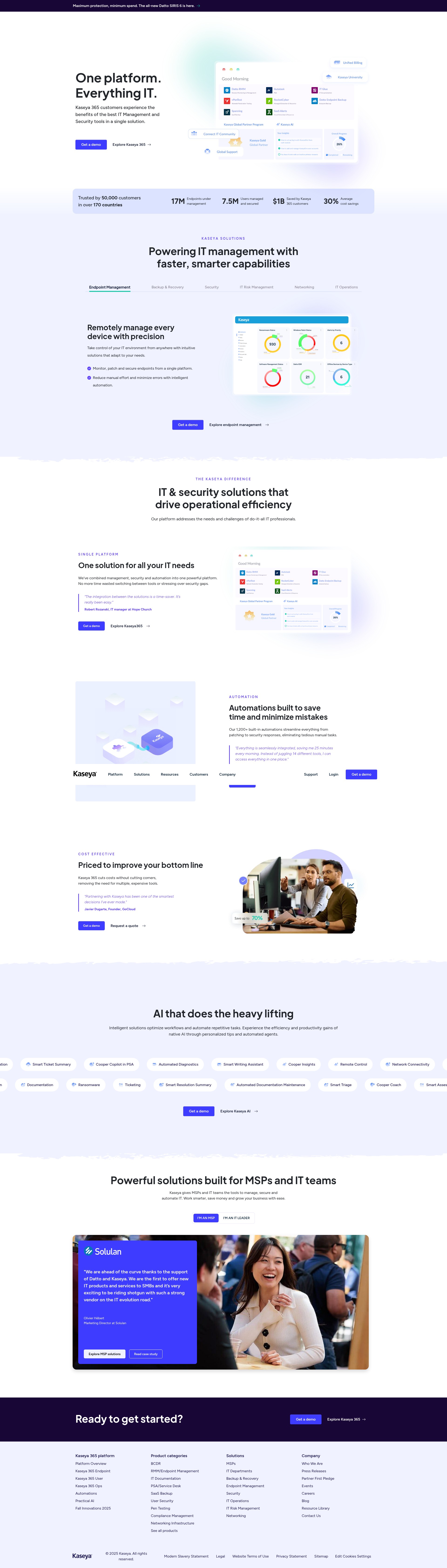 Screenshot of www.kaseya.com