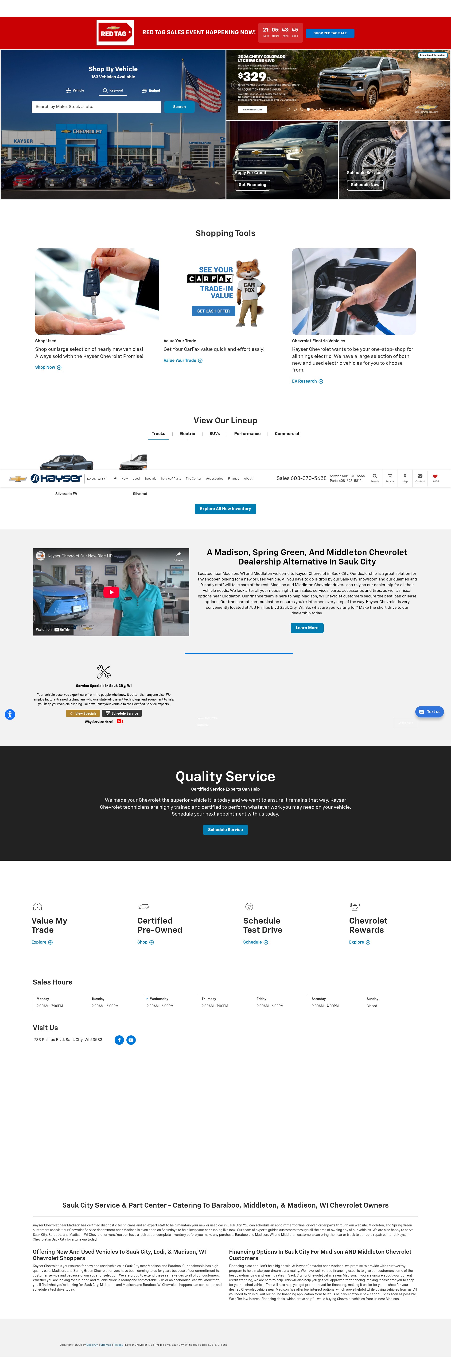 Screenshot of www.kayserchevrolet.com