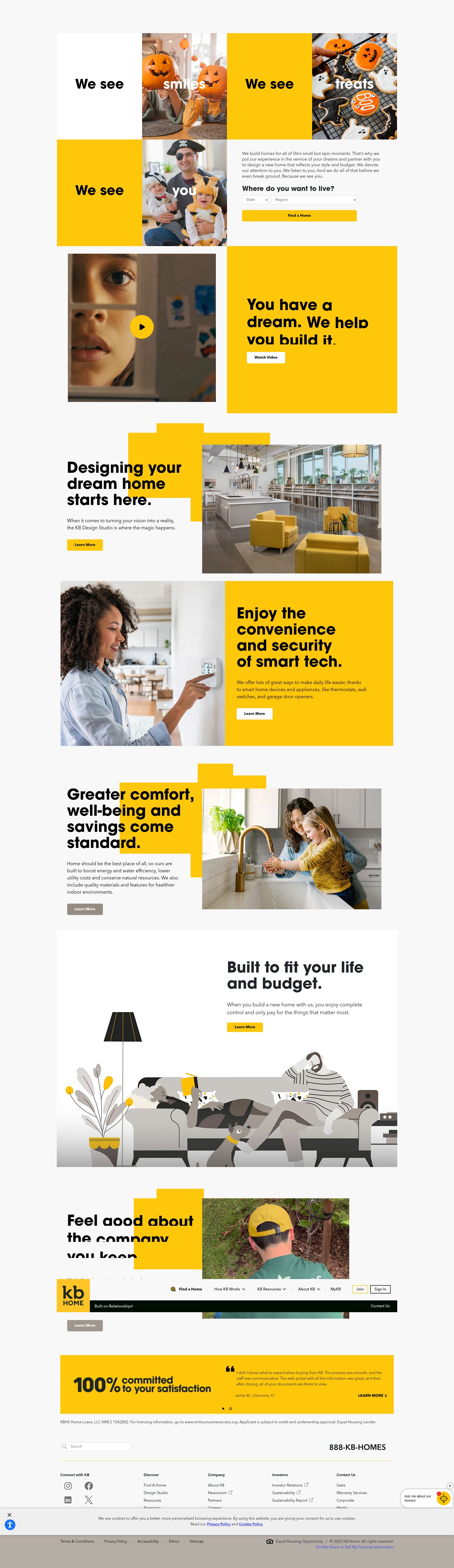 Screenshot of www.kbhome.com