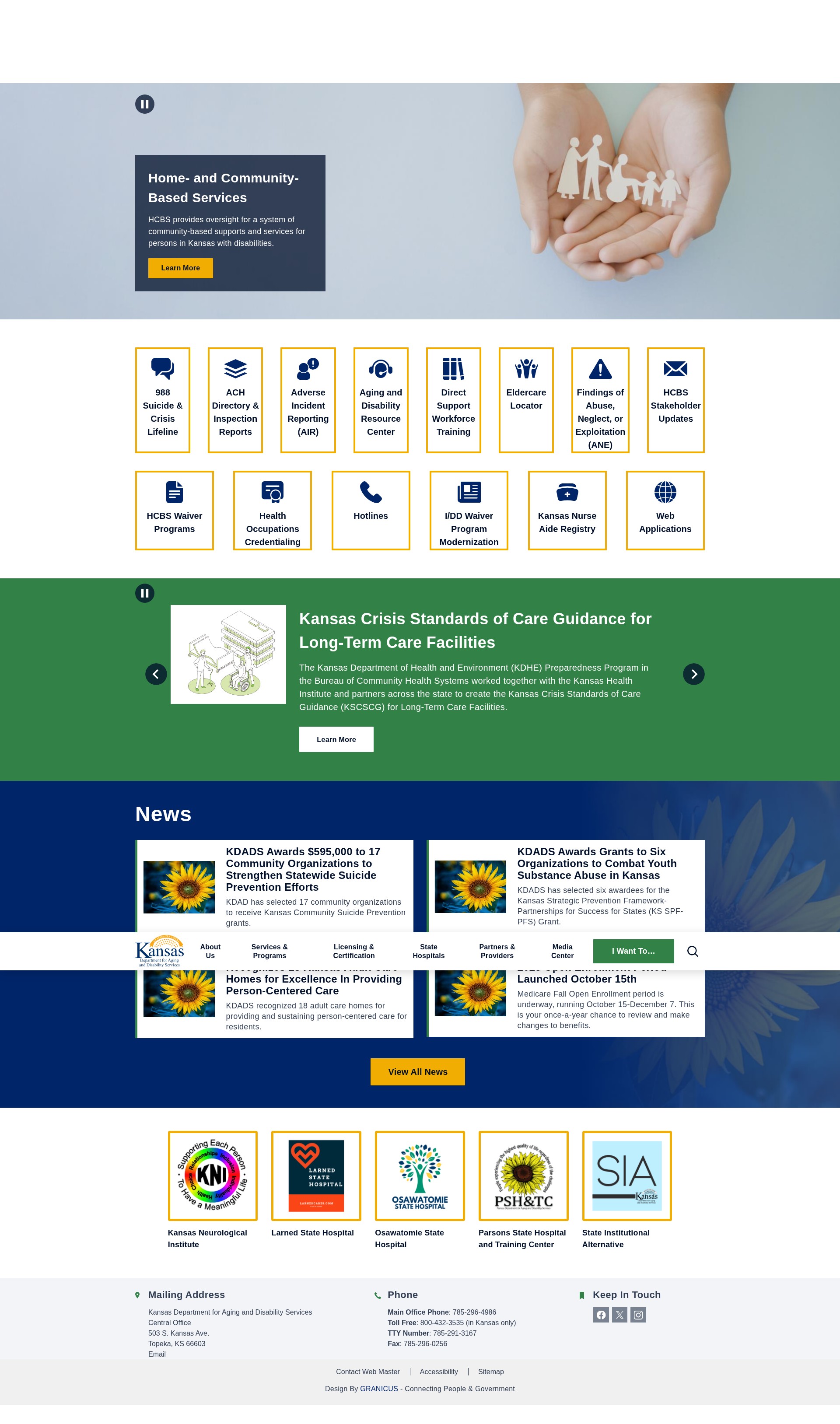 Screenshot of www.kdads.ks.gov