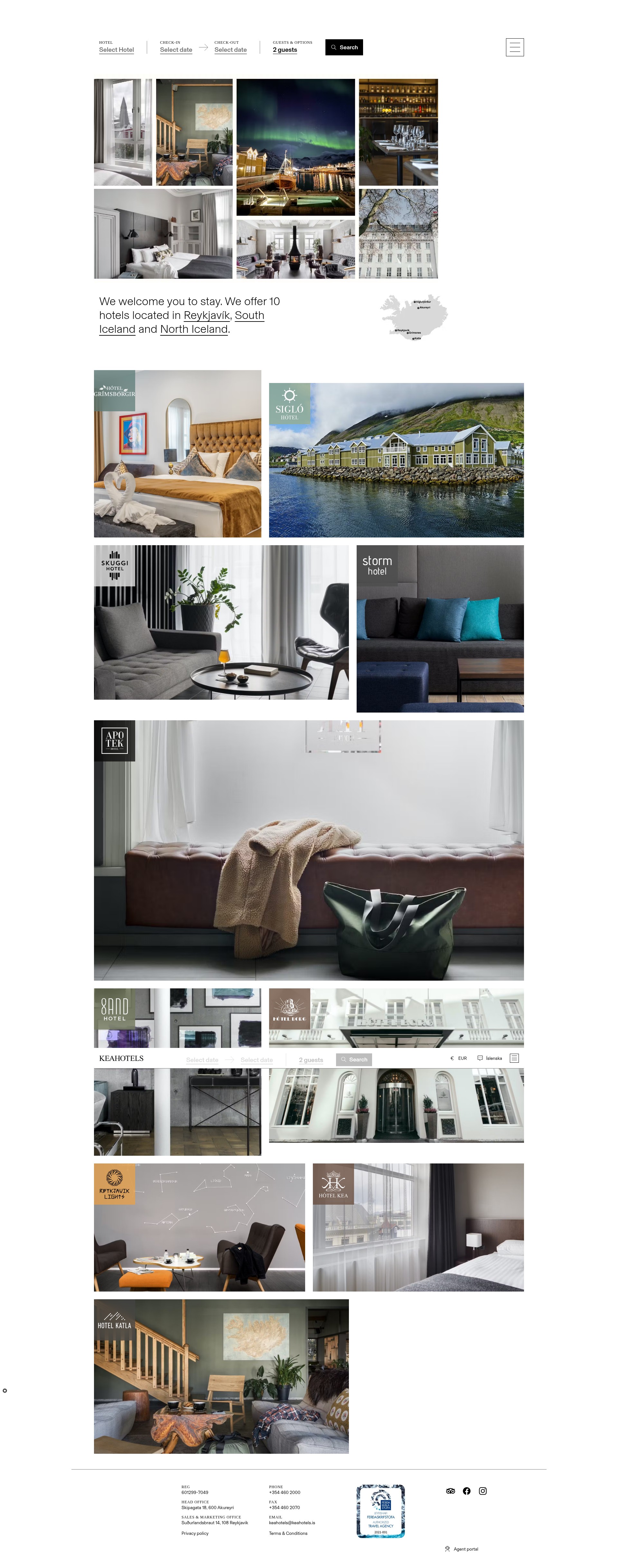Screenshot of www.keahotels.is