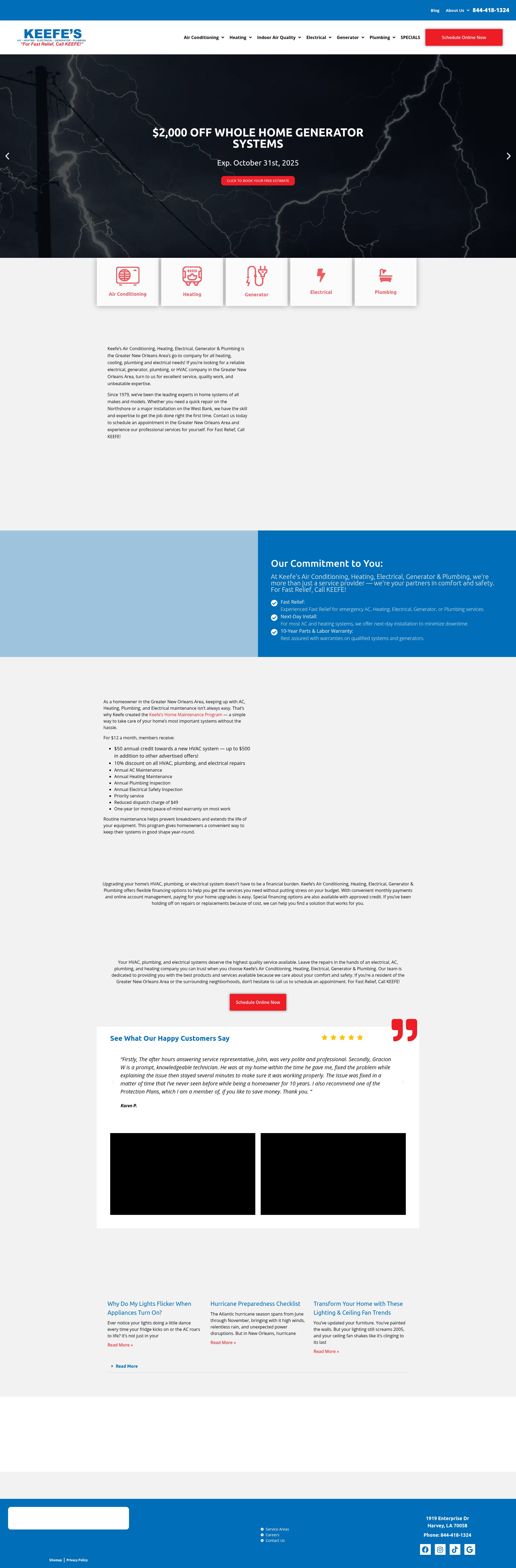Screenshot of www.keefes.com