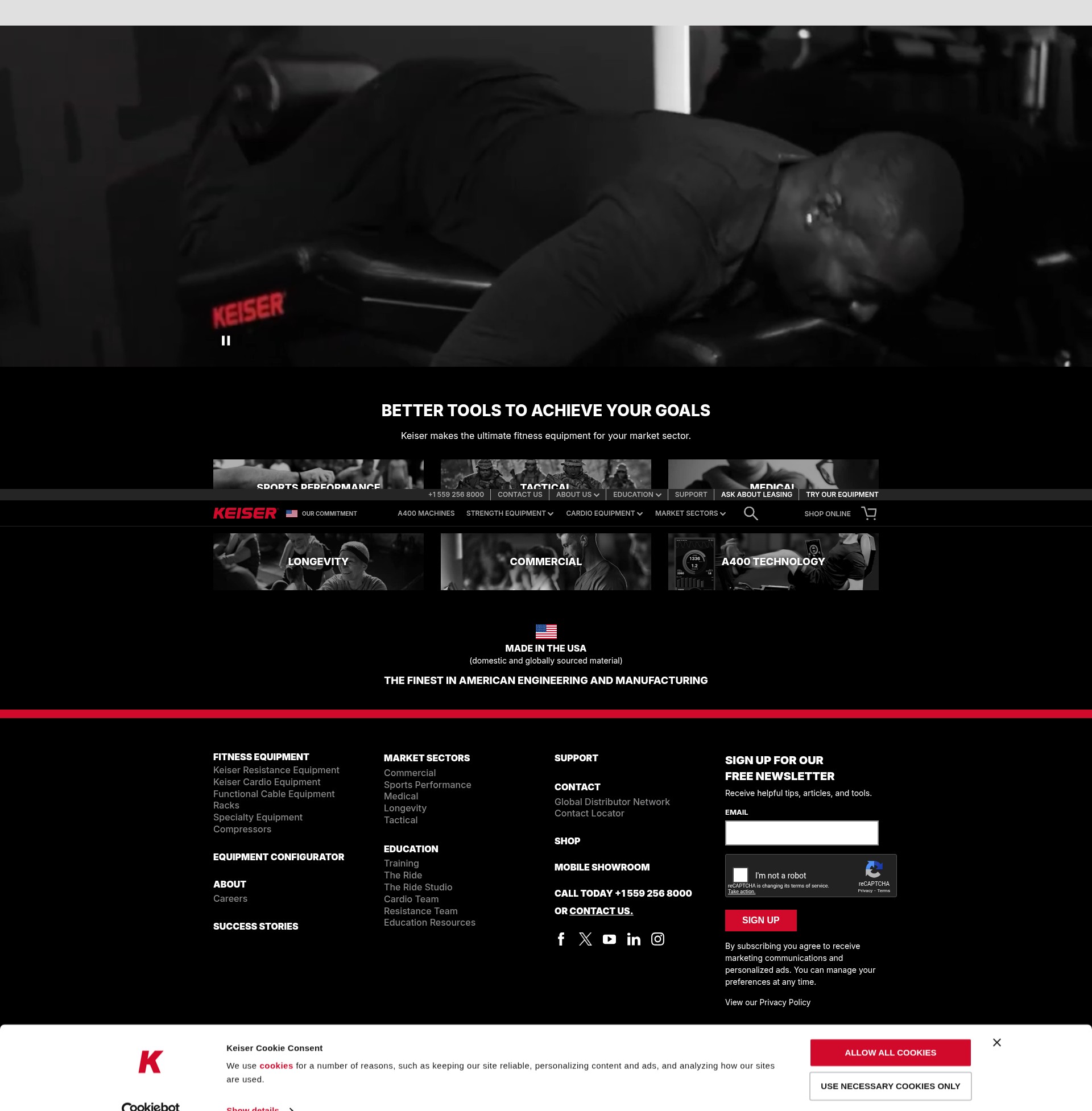 Screenshot of www.keiser.com