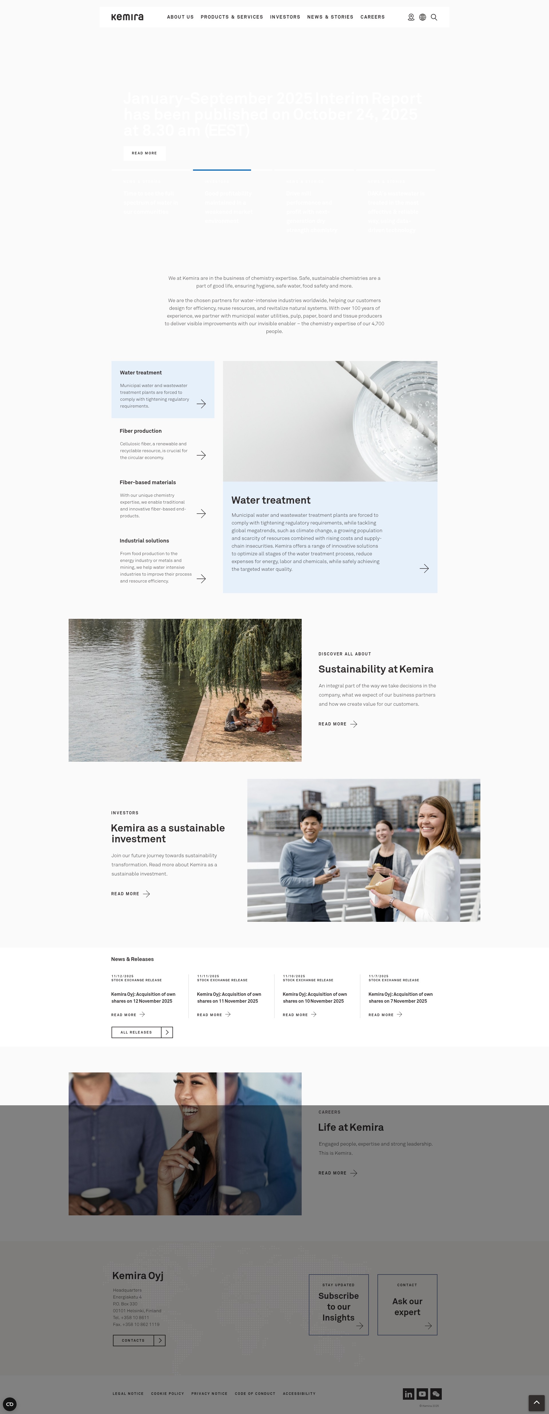 Screenshot of www.kemira.com