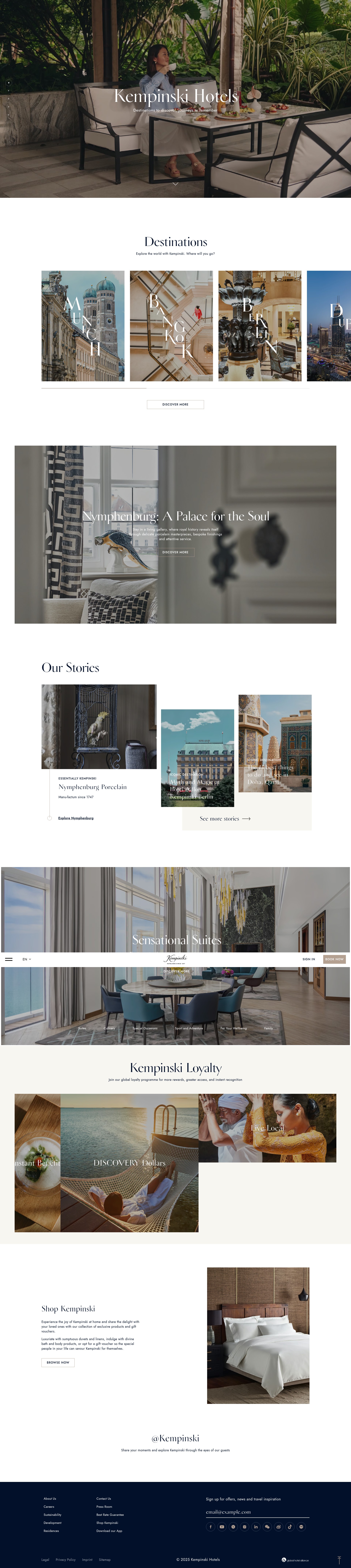 Screenshot of www.kempinski.com