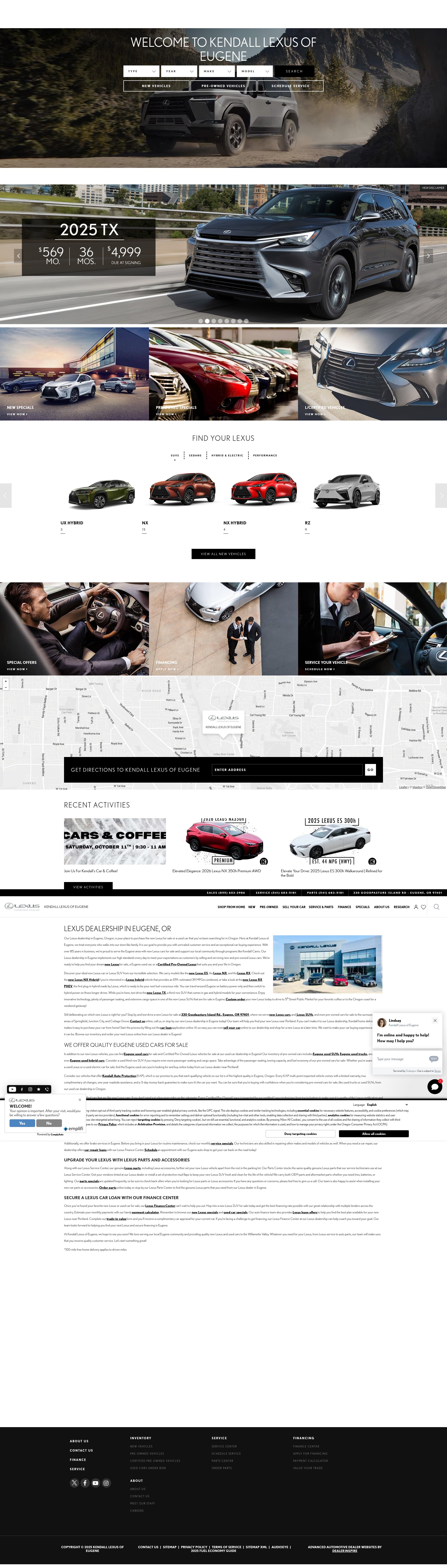 Screenshot of www.kendalllexuseugene.com