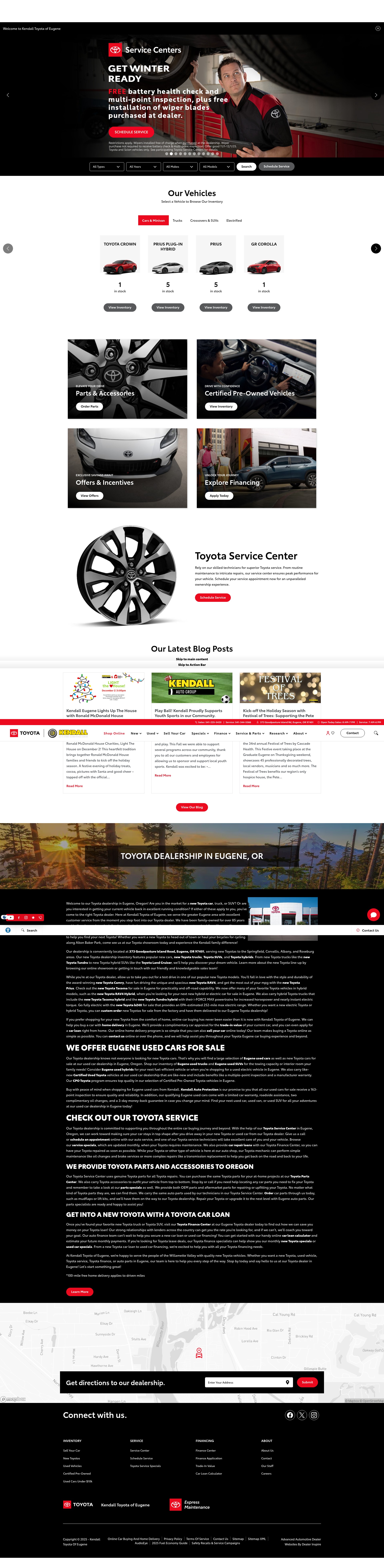 Screenshot of www.kendalltoyotaofeugene.com