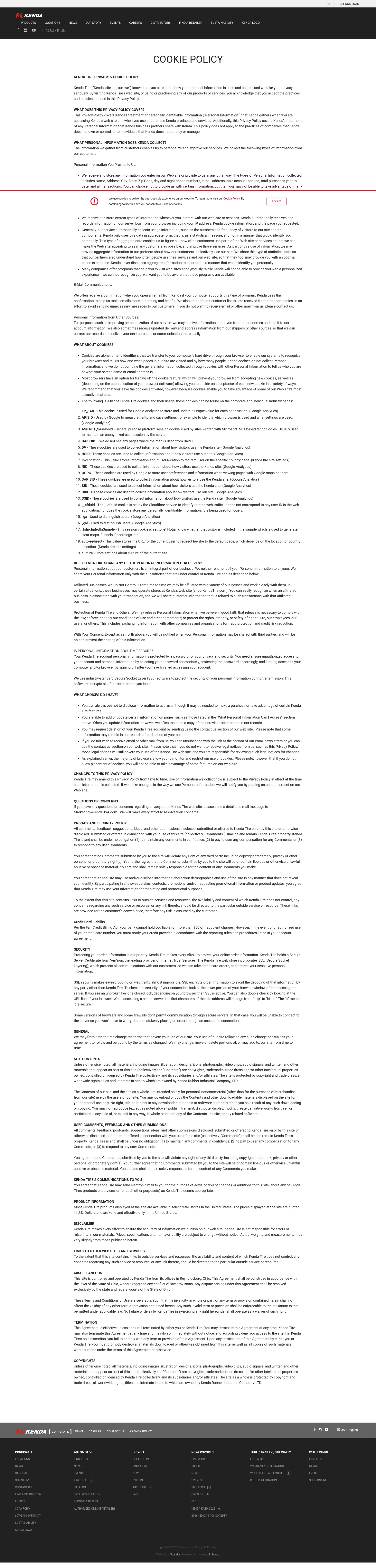 Screenshot of www.kendatire.com