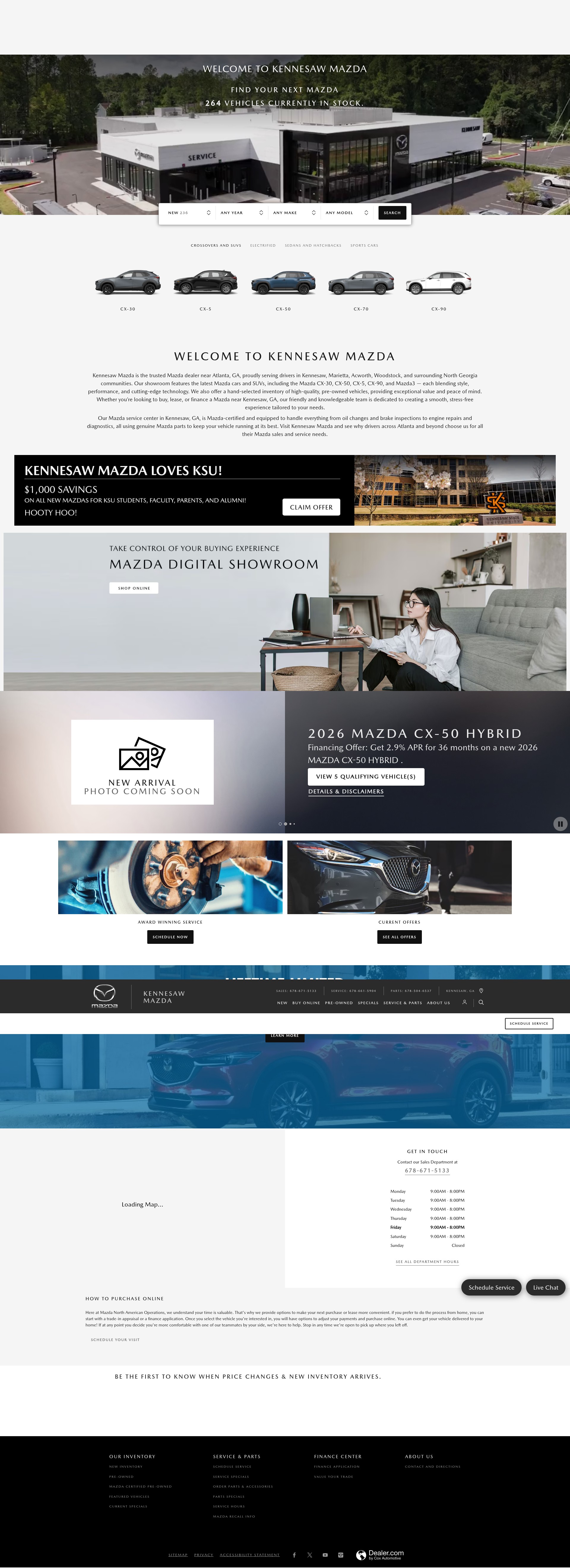 Screenshot of www.kennesawmazda.com