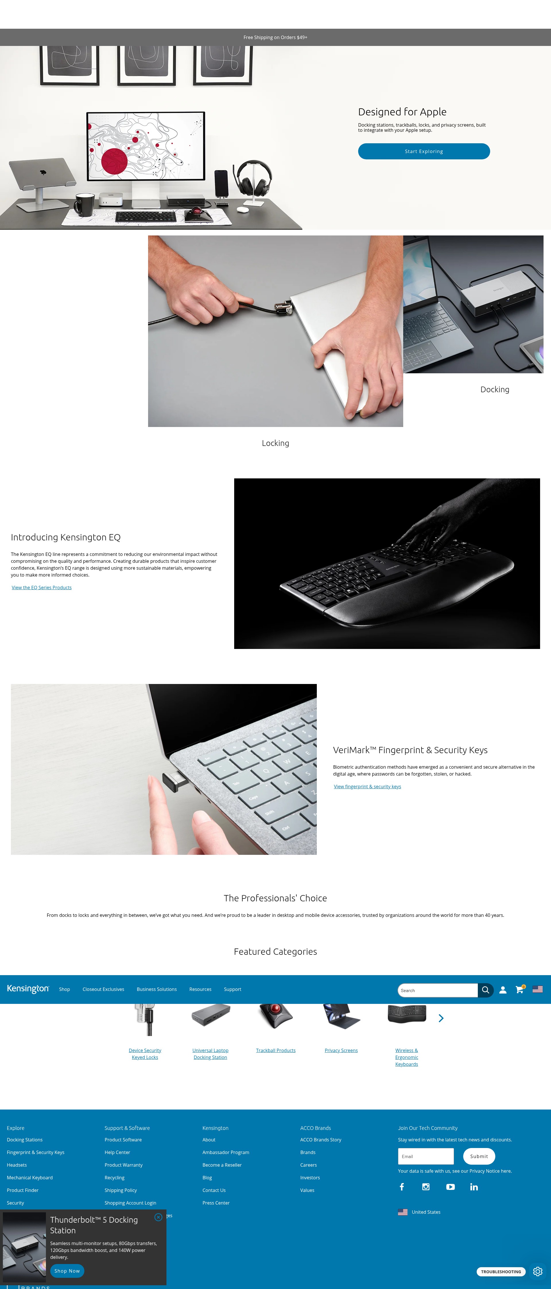 Screenshot of www.kensington.com