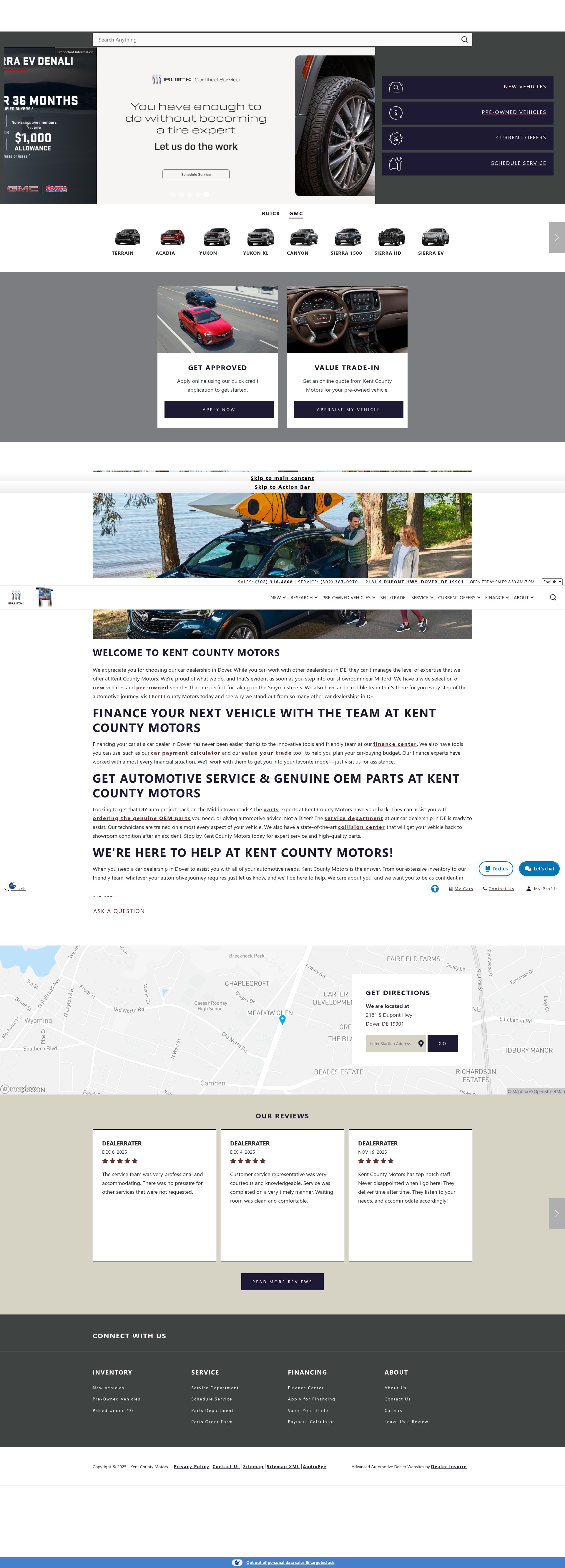 Screenshot of www.kentcountymotors.com