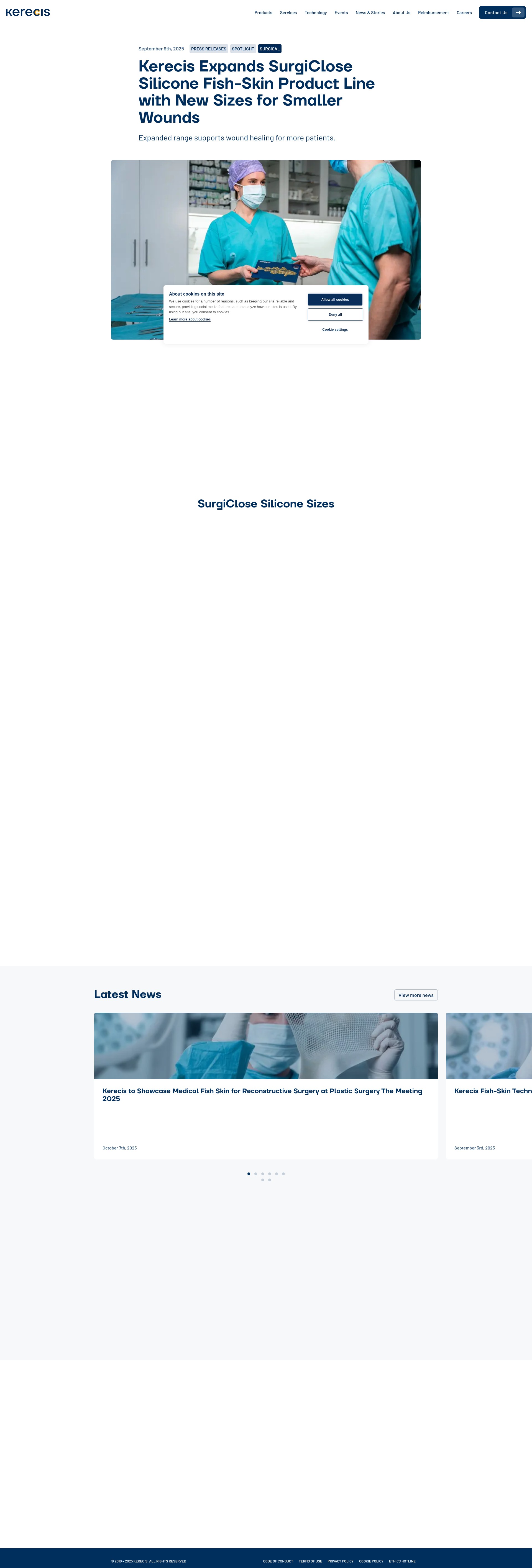 Screenshot of www.kerecis.com