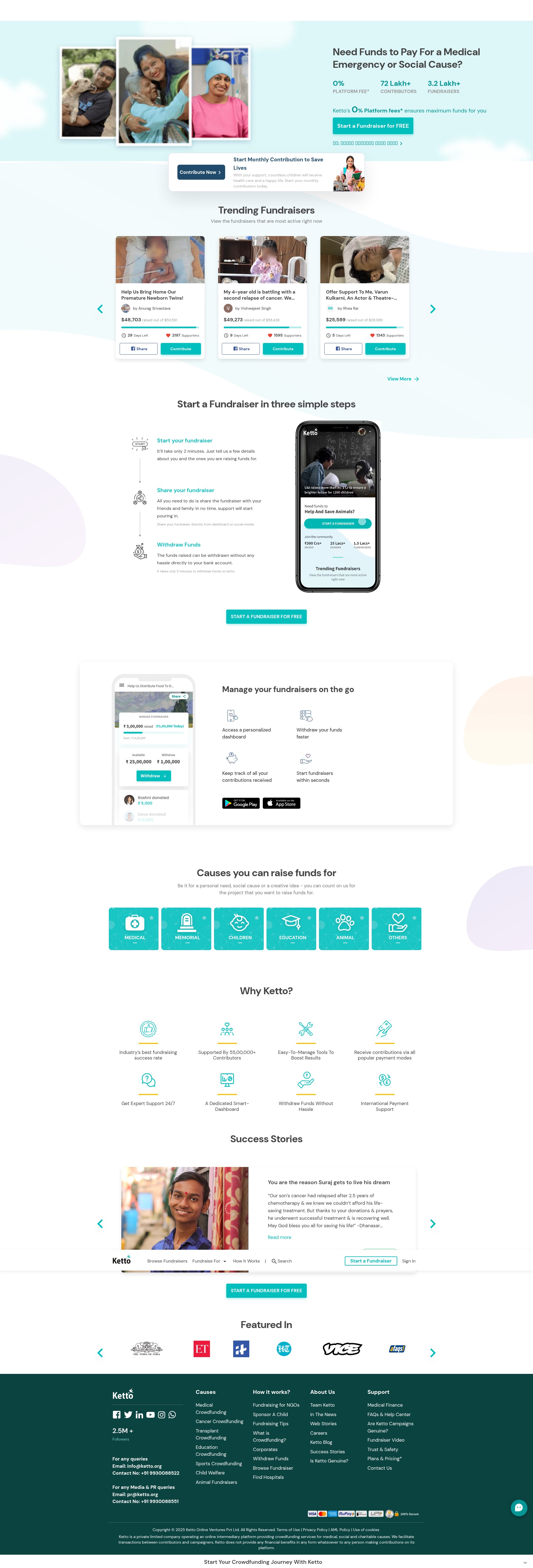 Screenshot of www.ketto.org