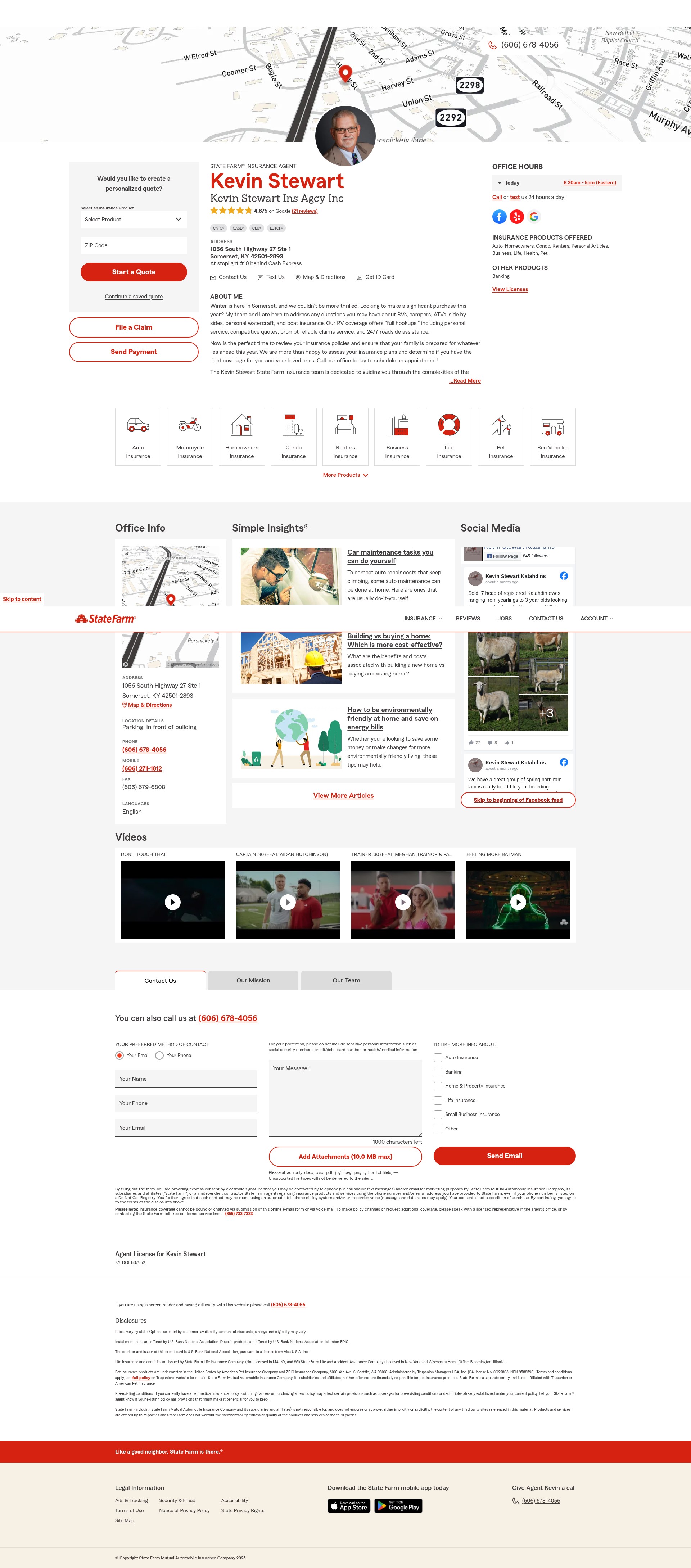 Screenshot of www.kevinstewartins.com