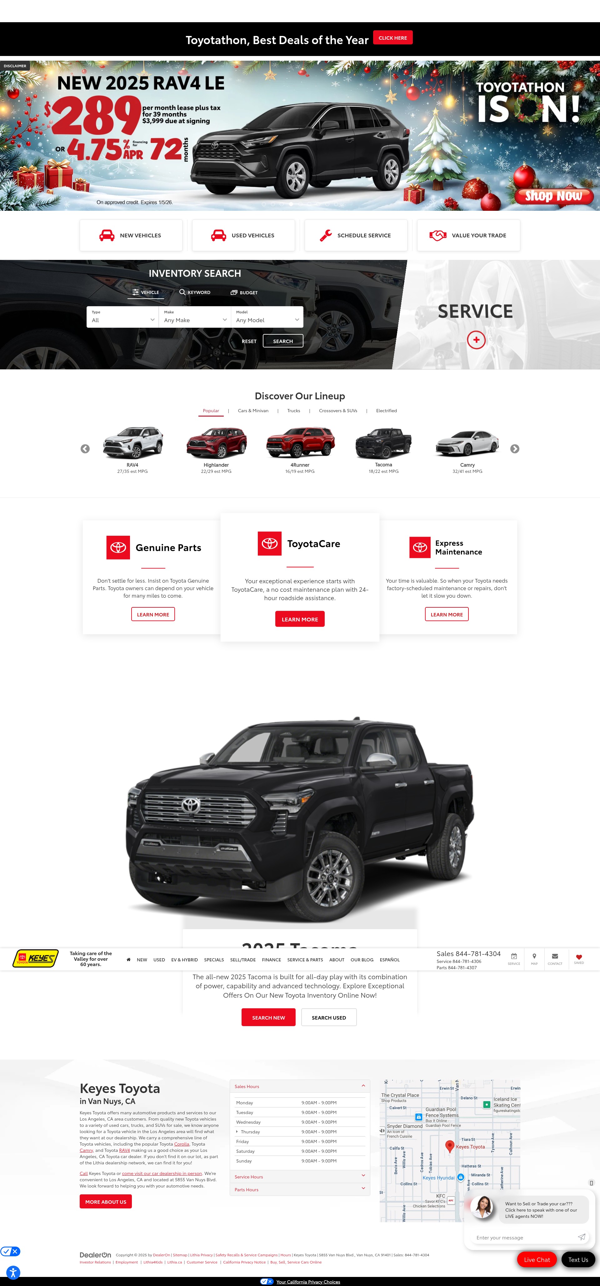 Screenshot of www.keyestoyota.com