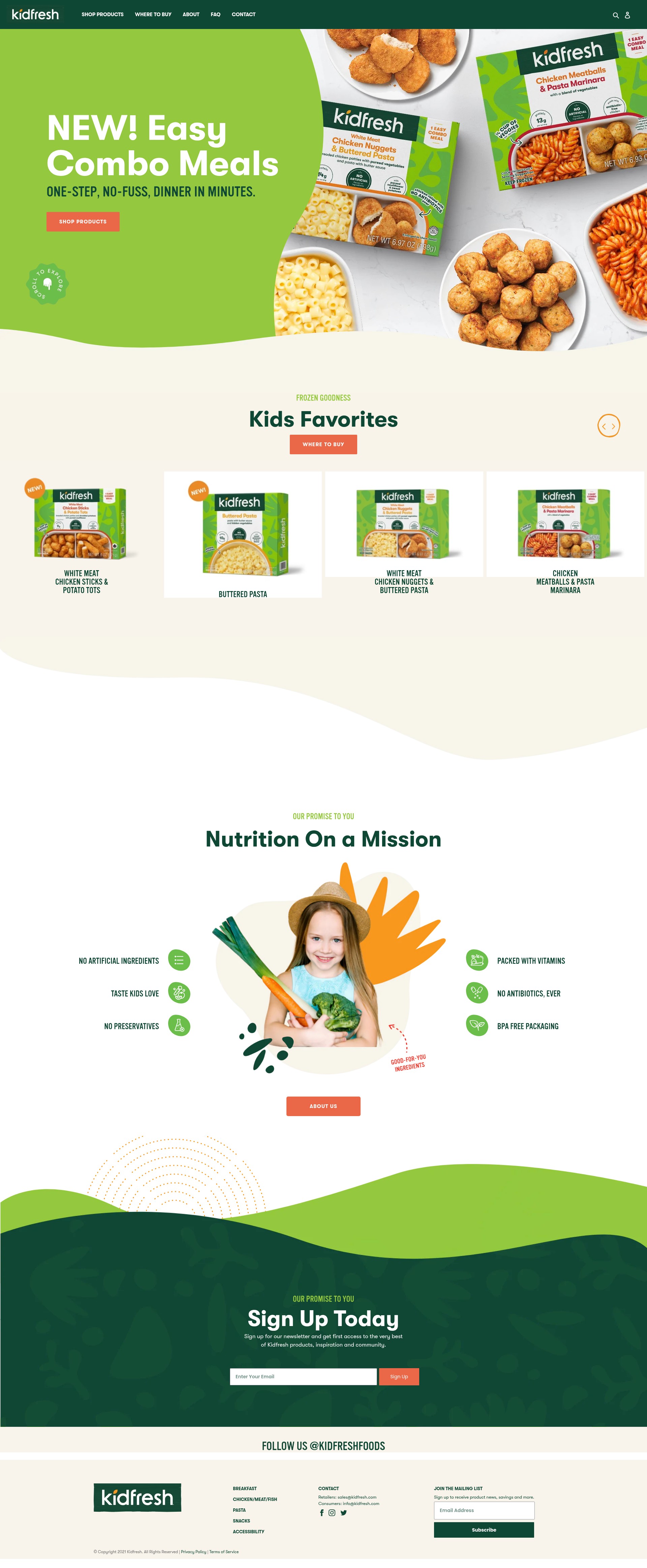Screenshot of www.kidfresh.com