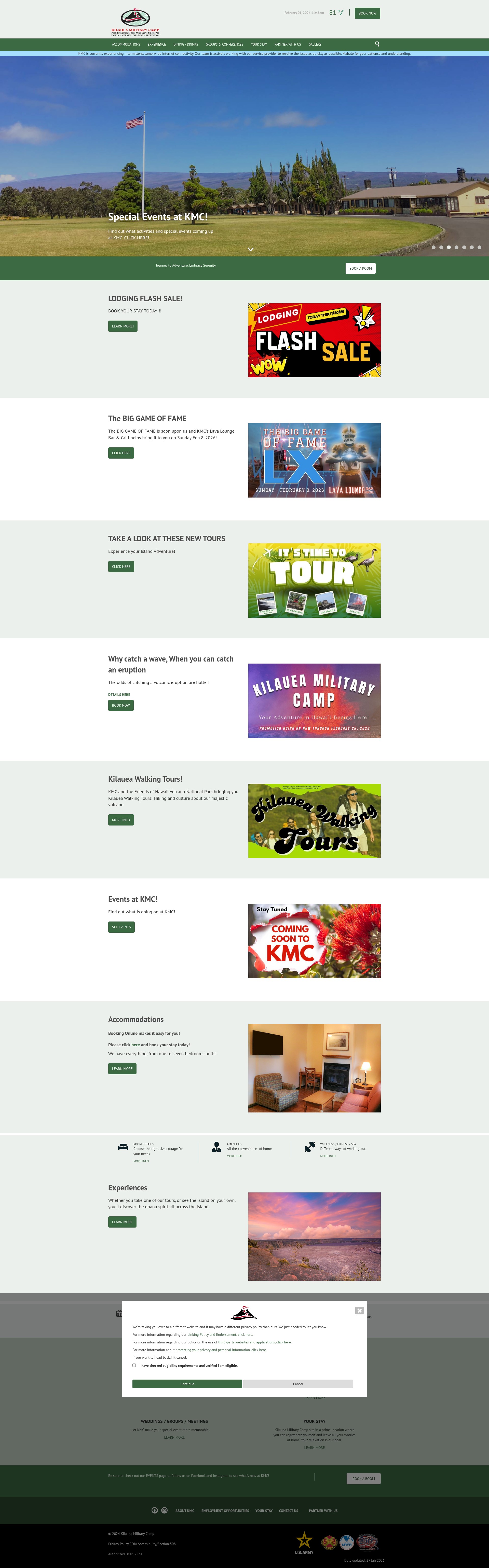 Screenshot of www.kilaueamilitarycamp.com