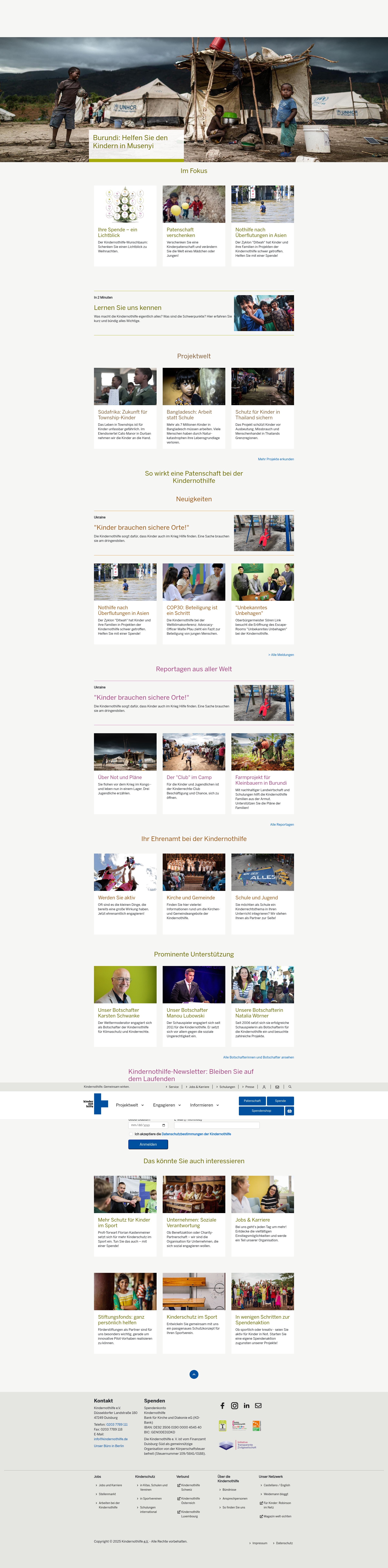 Screenshot of www.kindernothilfe.de