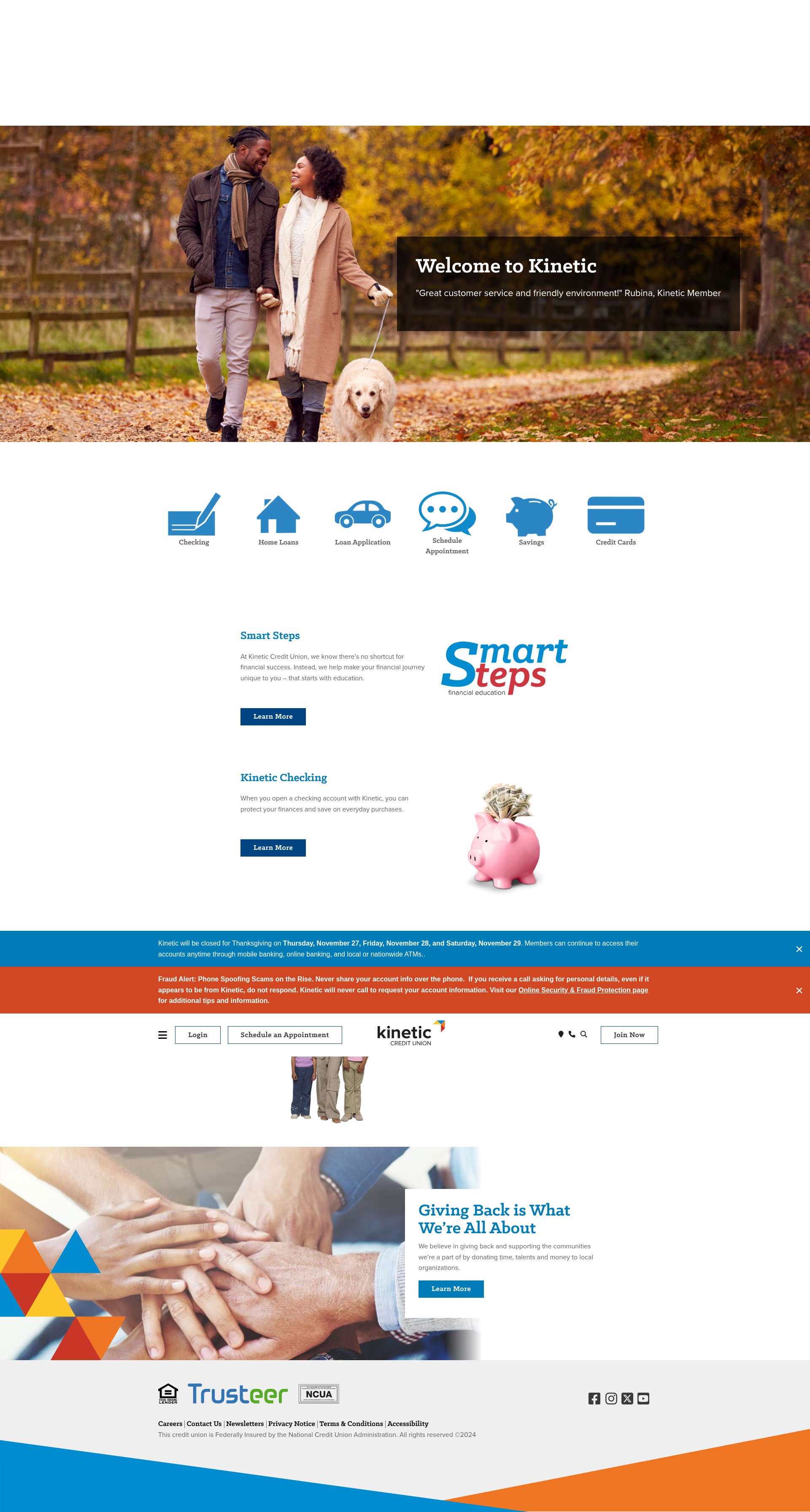 Screenshot of www.kineticcu.com