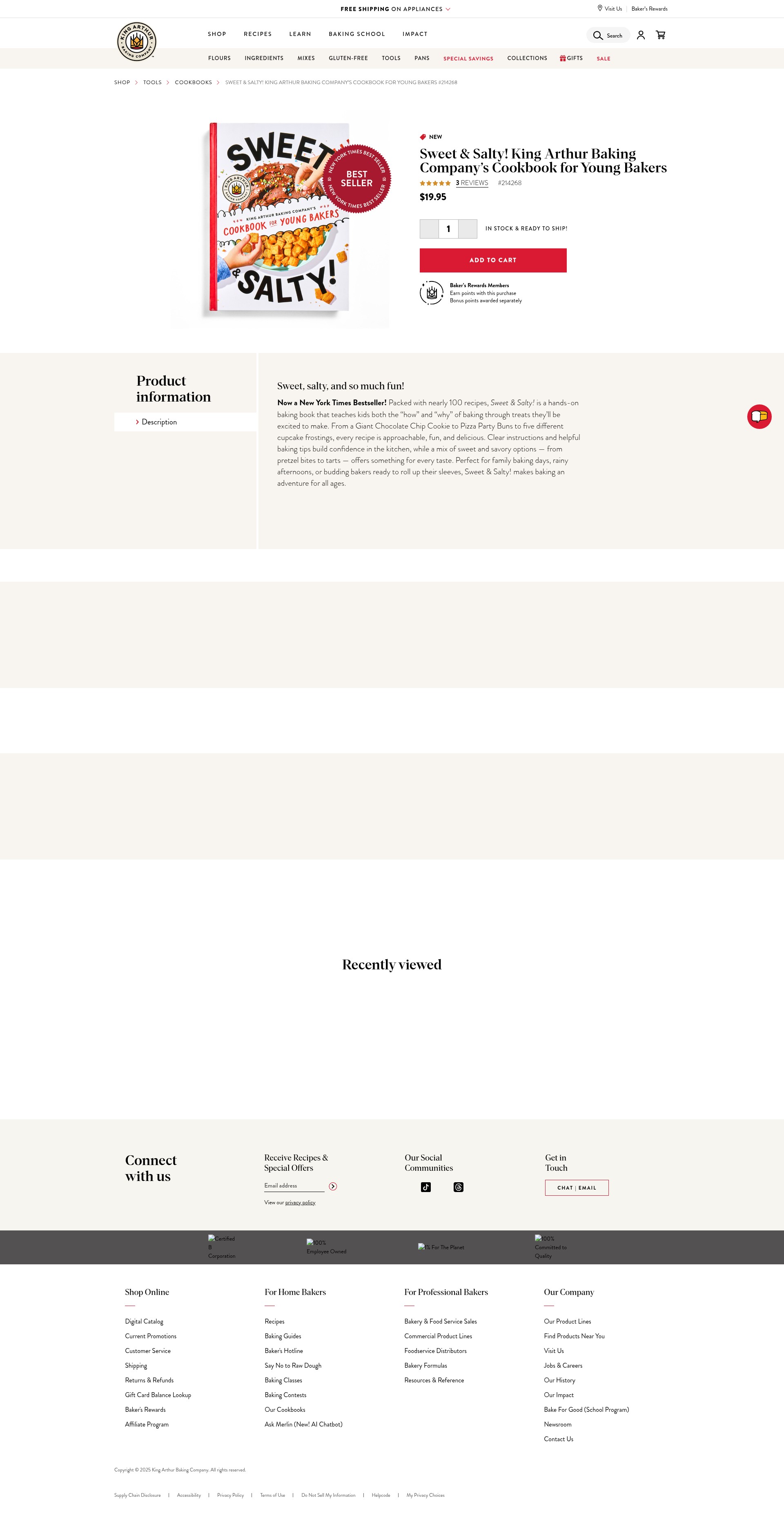 Screenshot of www.kingarthurbaking.com