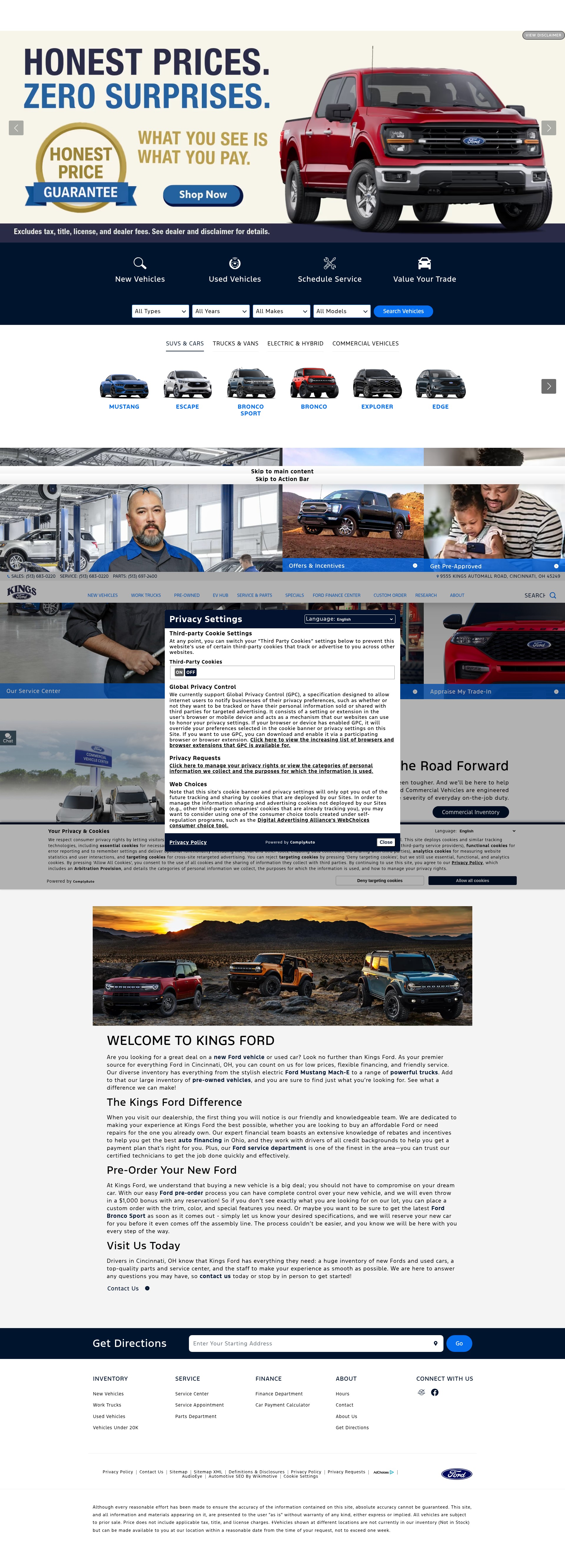 Screenshot of www.kingsfordinc.com