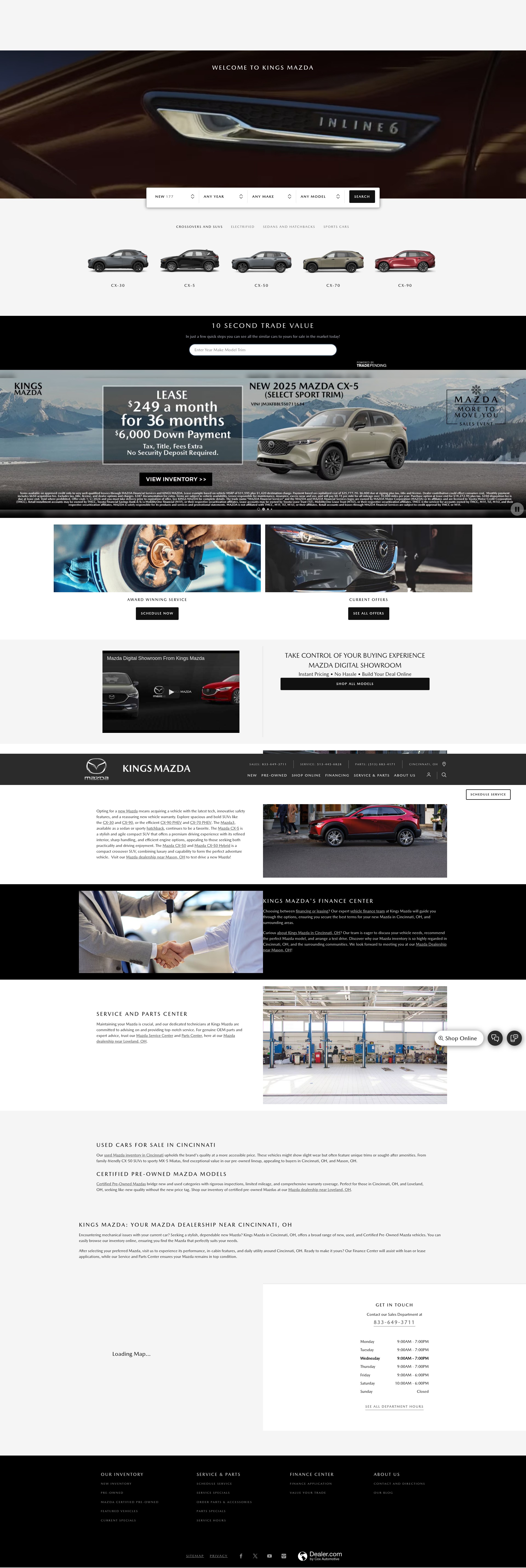 Screenshot of www.kingsmazda.com