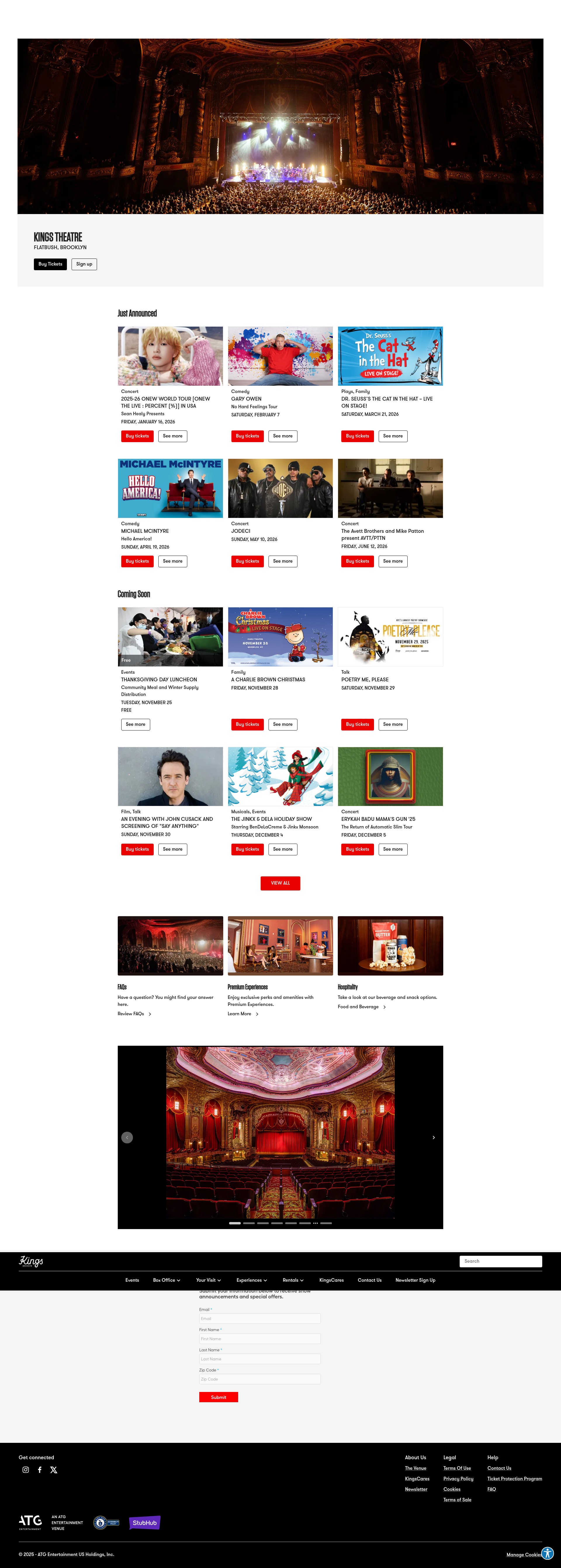 Screenshot of www.kingstheatre.com