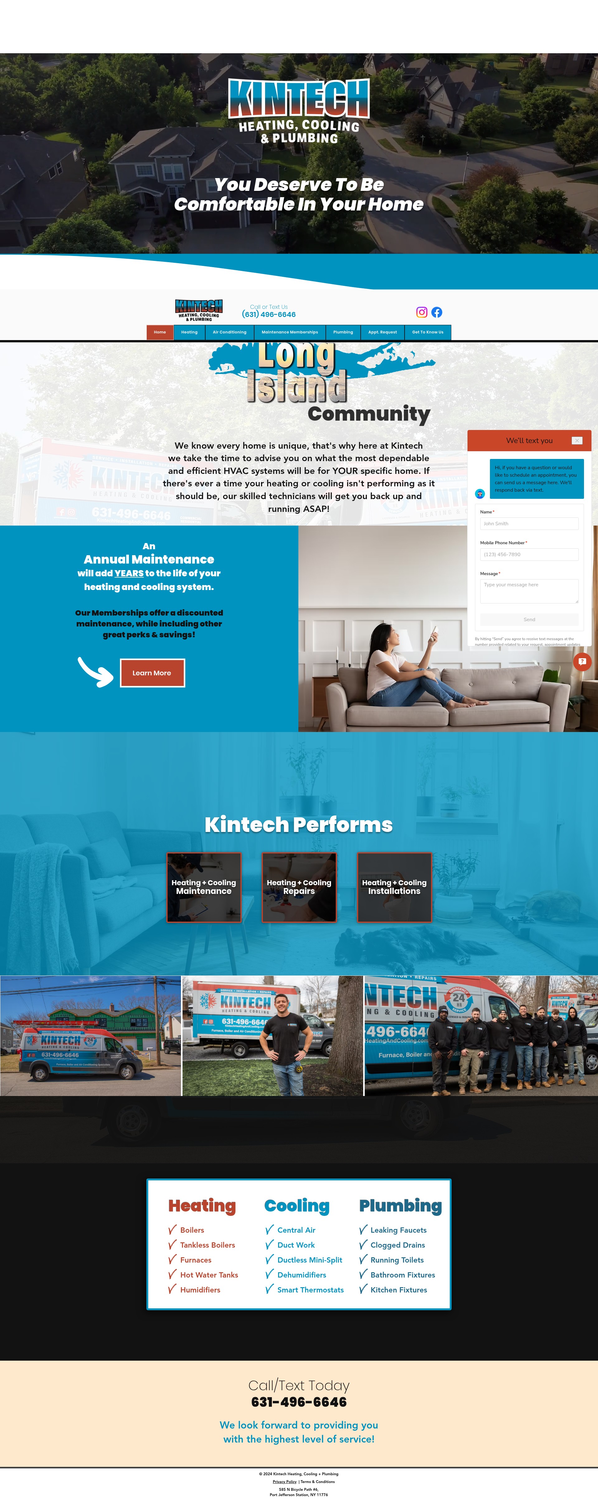 Screenshot of www.kintechhvac.com