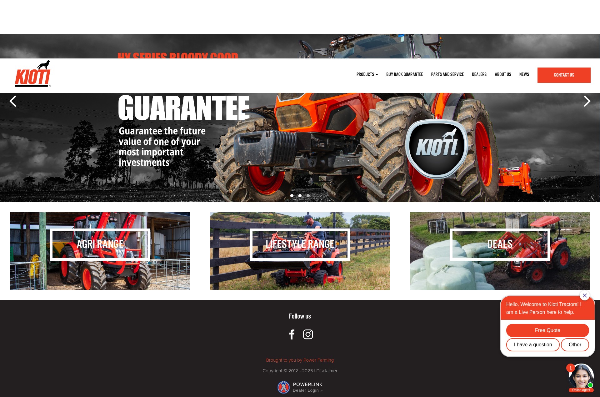 Screenshot of www.kiotitractors.co.nz