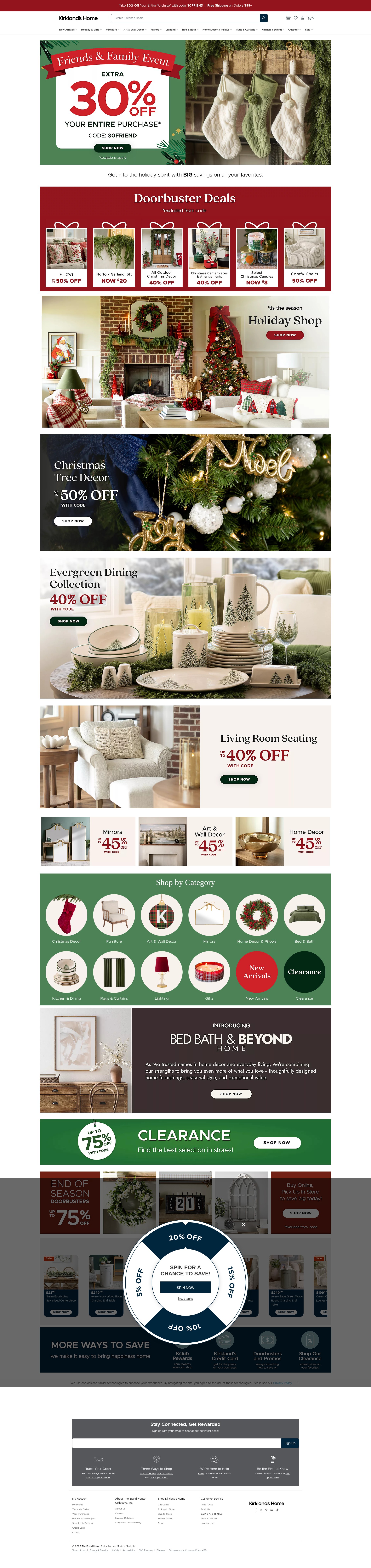 Screenshot of www.kirklands.com