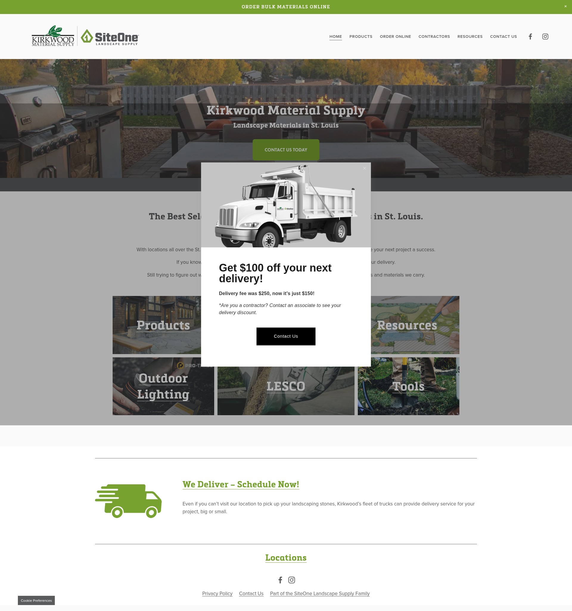 Screenshot of www.kirkwoodmaterial.com