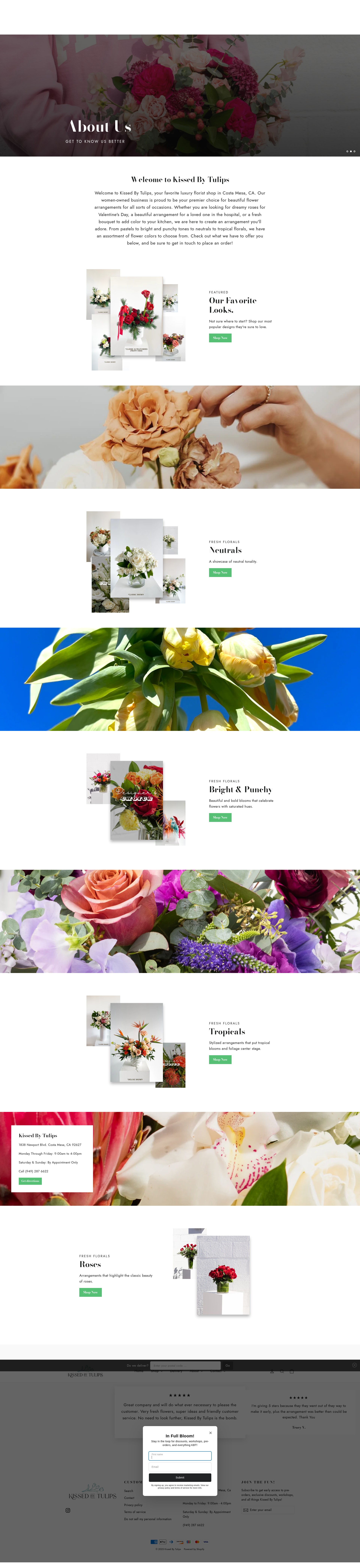 Screenshot of www.kissedbytulips.com