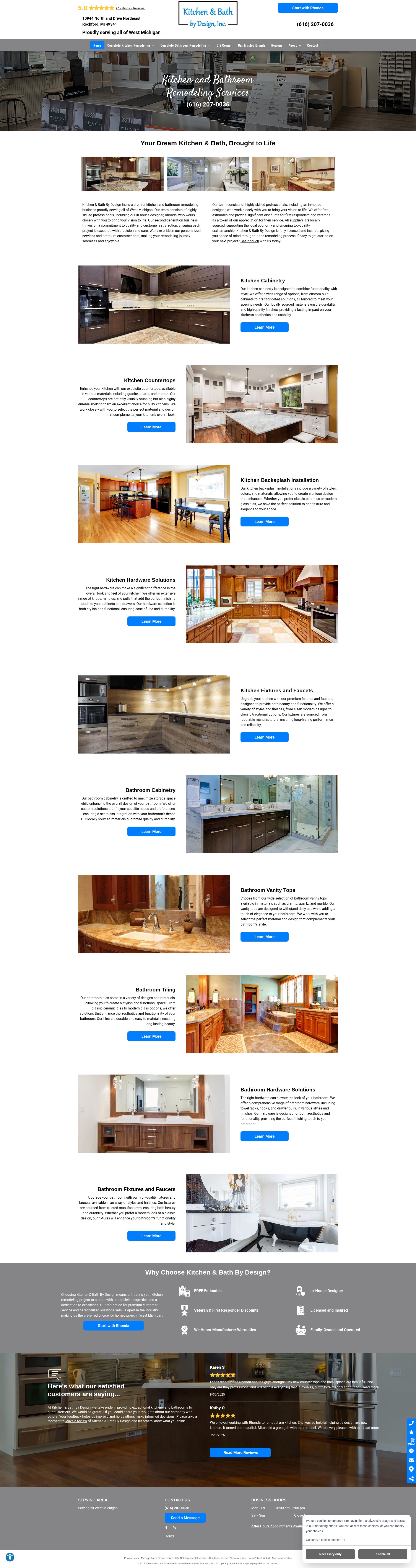 Screenshot of www.kitchenandbathbydesignmi.com