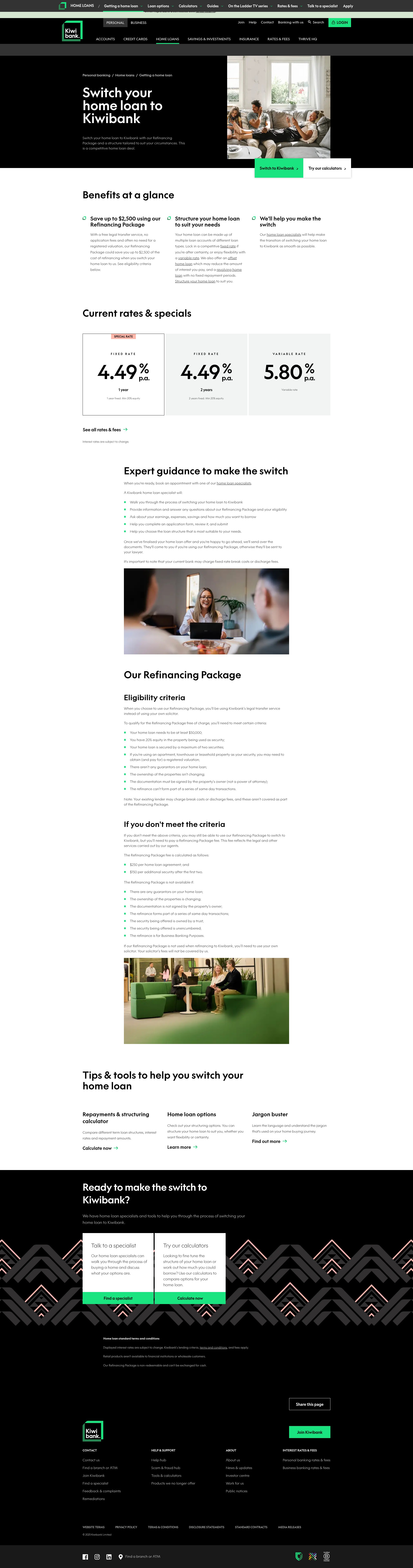 Screenshot of www.kiwibank.co.nz