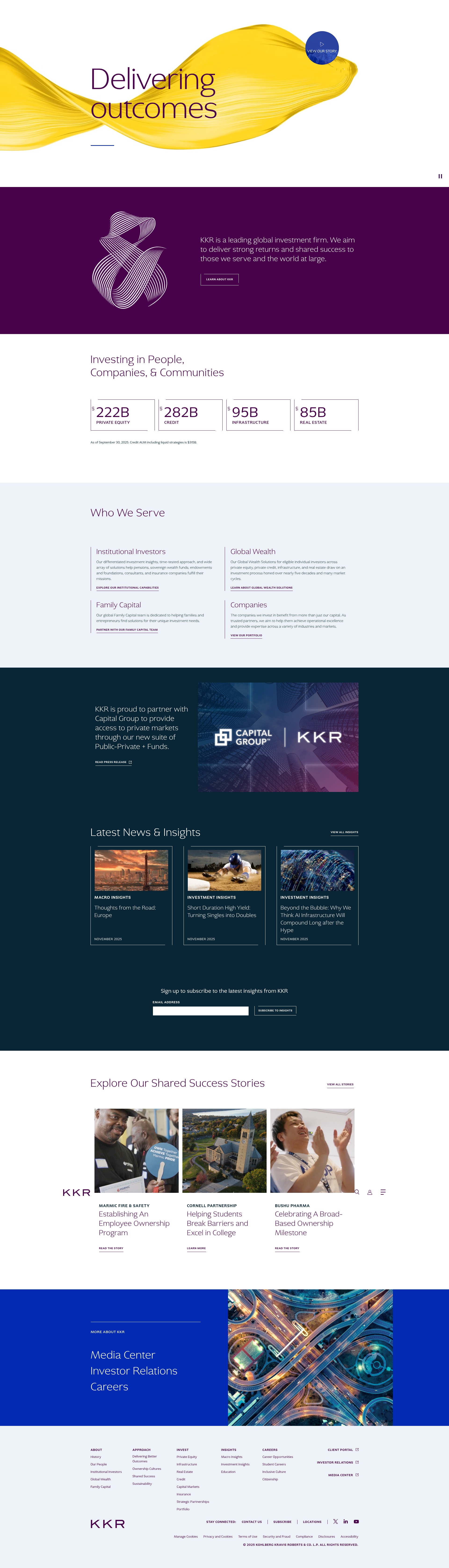 Screenshot of www.kkr.com