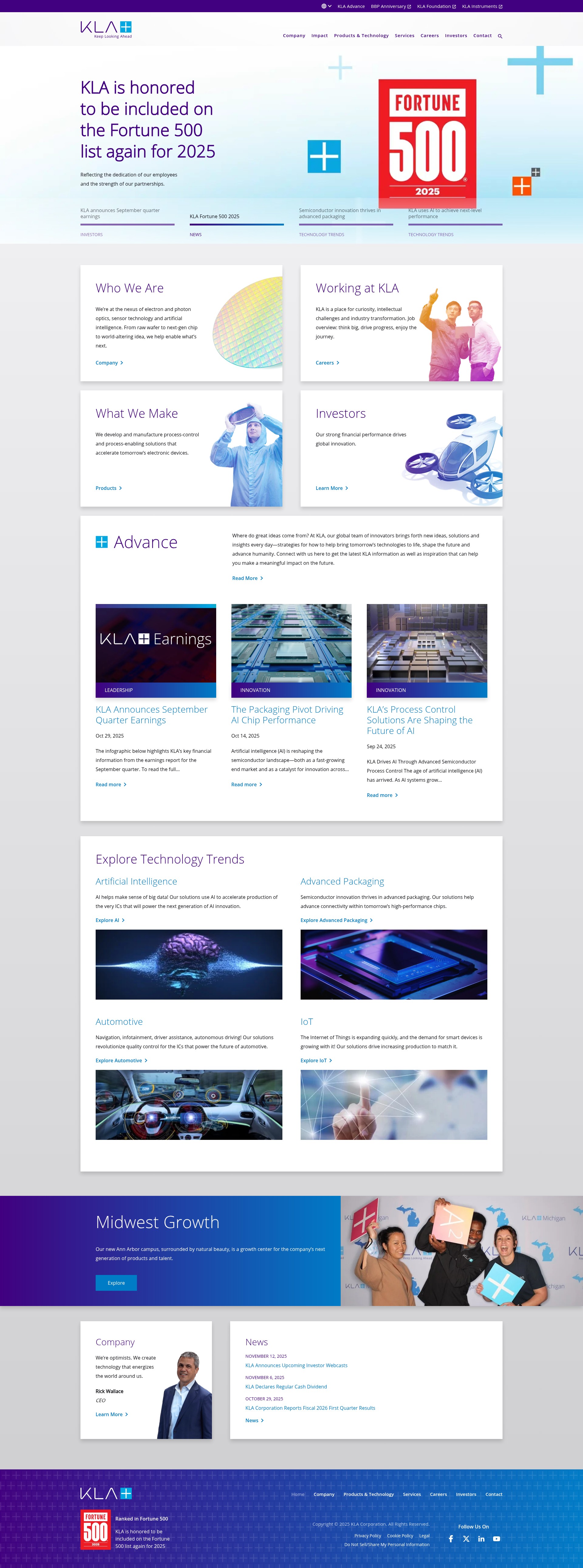 Screenshot of www.kla.com