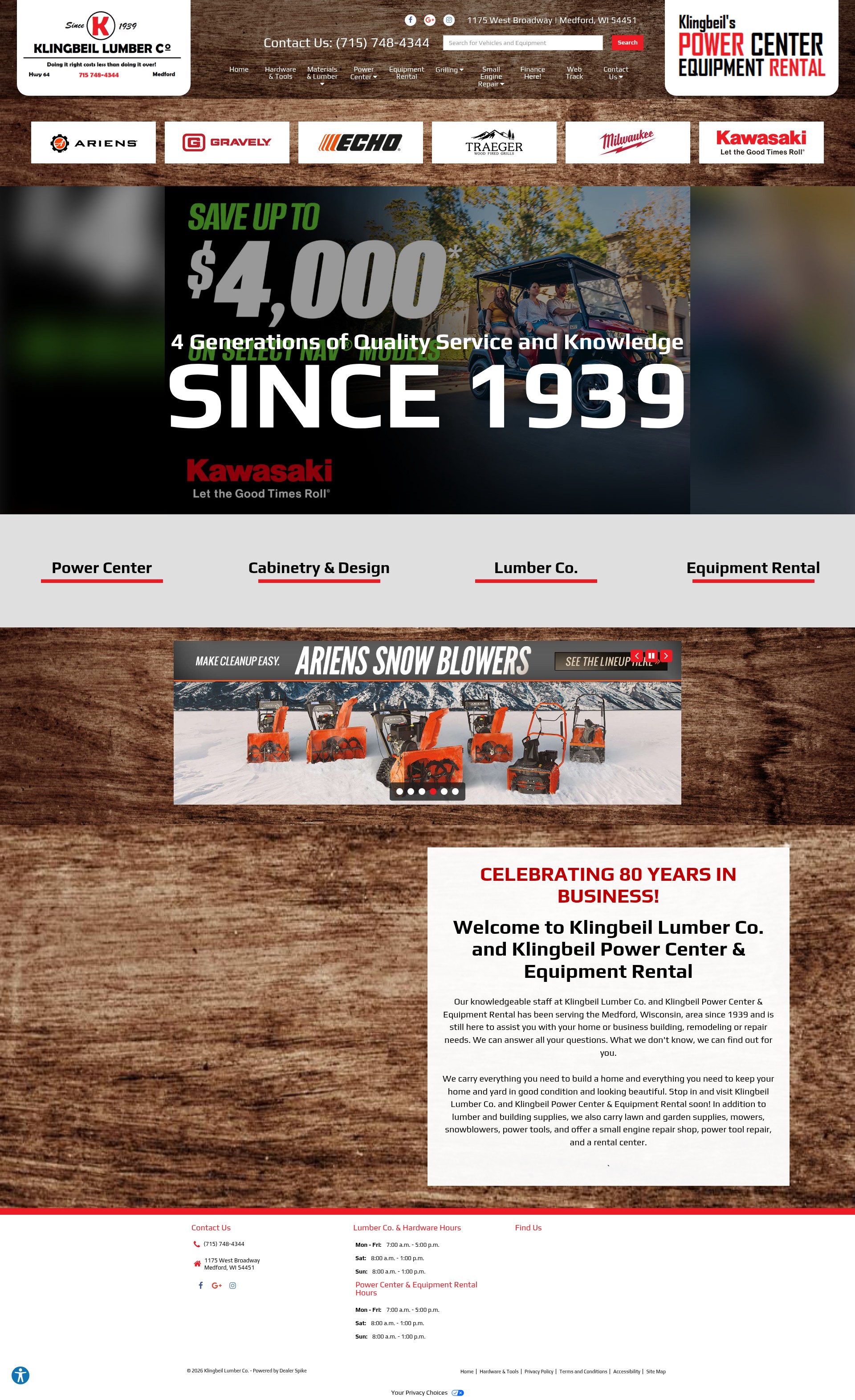 Screenshot of www.klingbeillumber.com