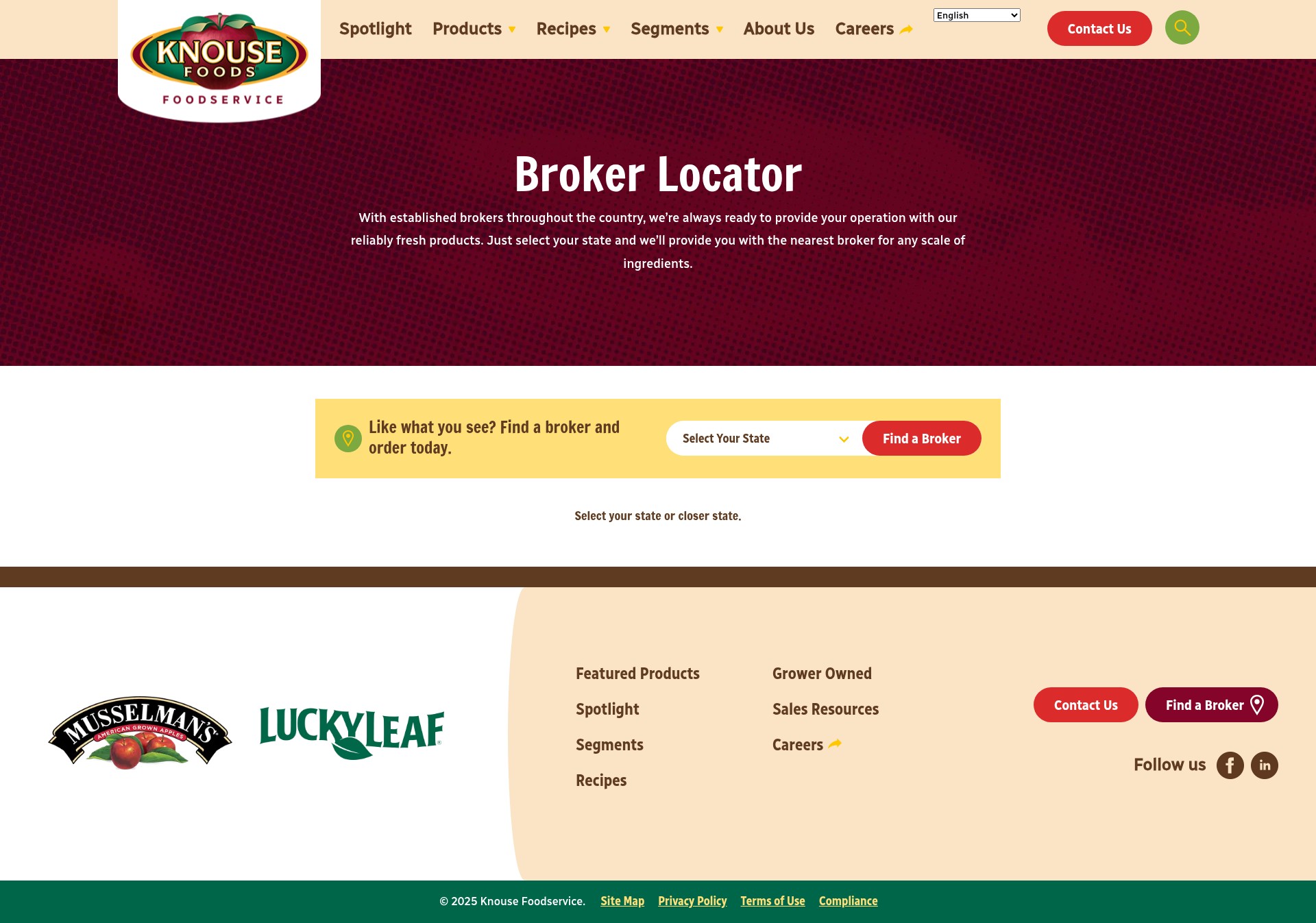 Screenshot of www.knousefoodservice.com