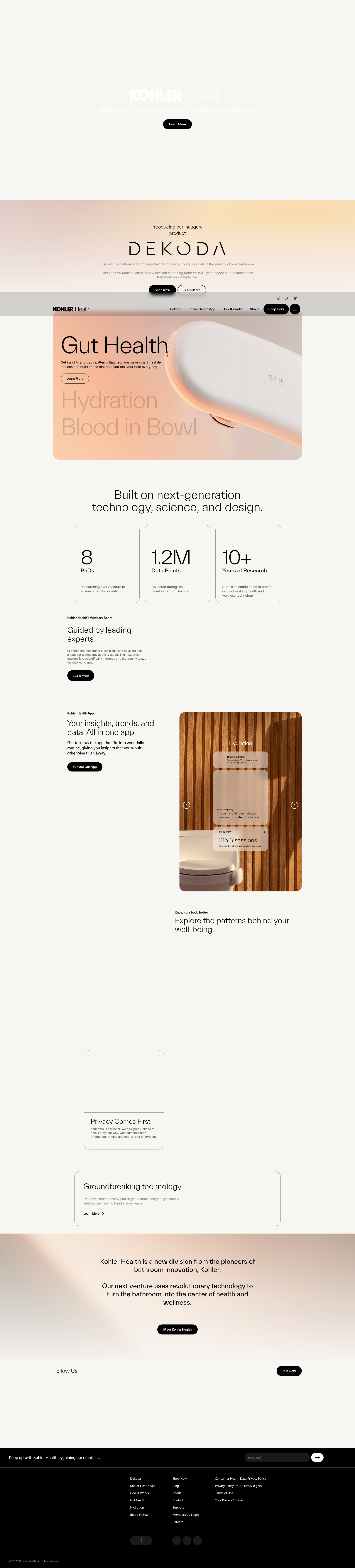 Screenshot of www.kohlerhealth.com