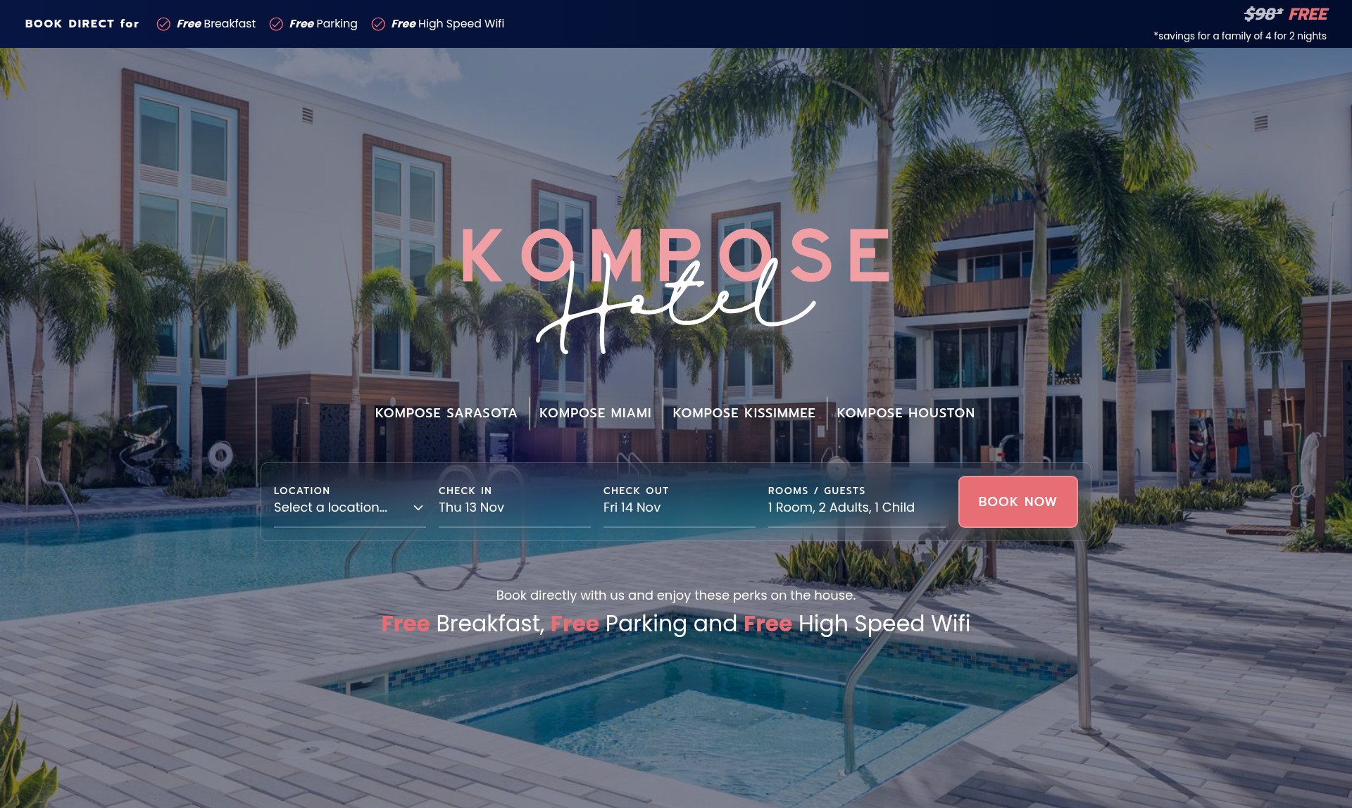 Screenshot of www.komposehotels.com