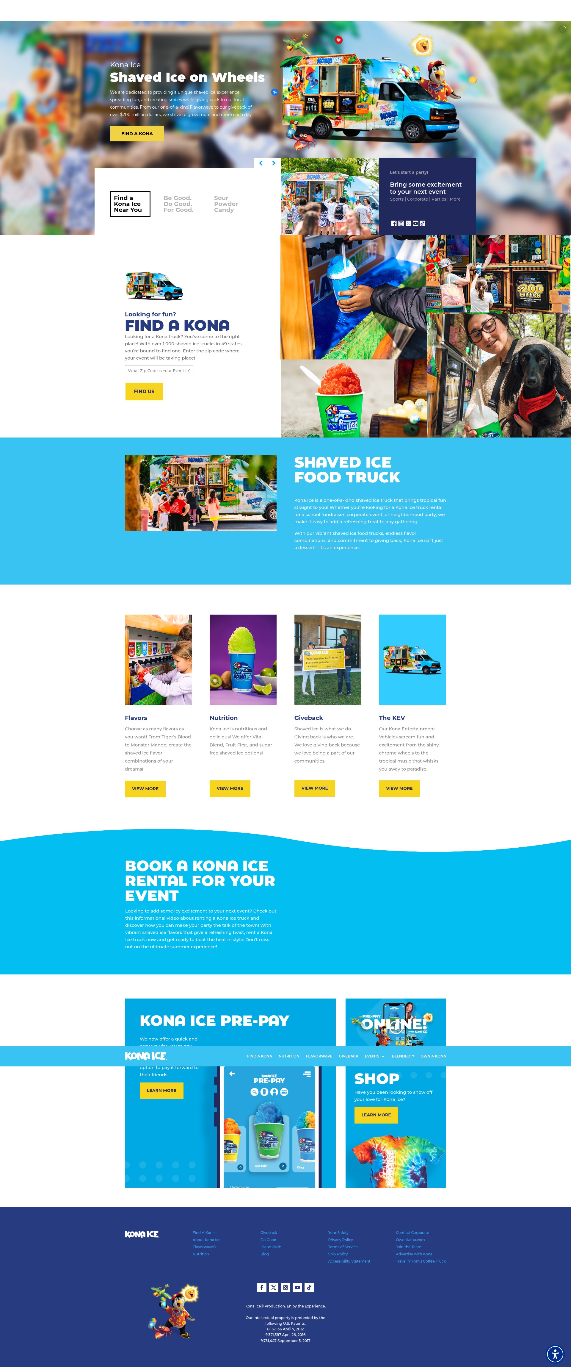 Screenshot of www.kona-ice.com